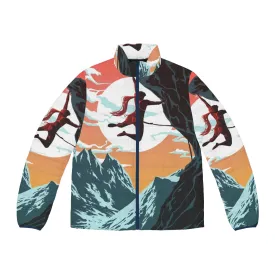 Adventurous Climbing Vector Art Puffer Jacket