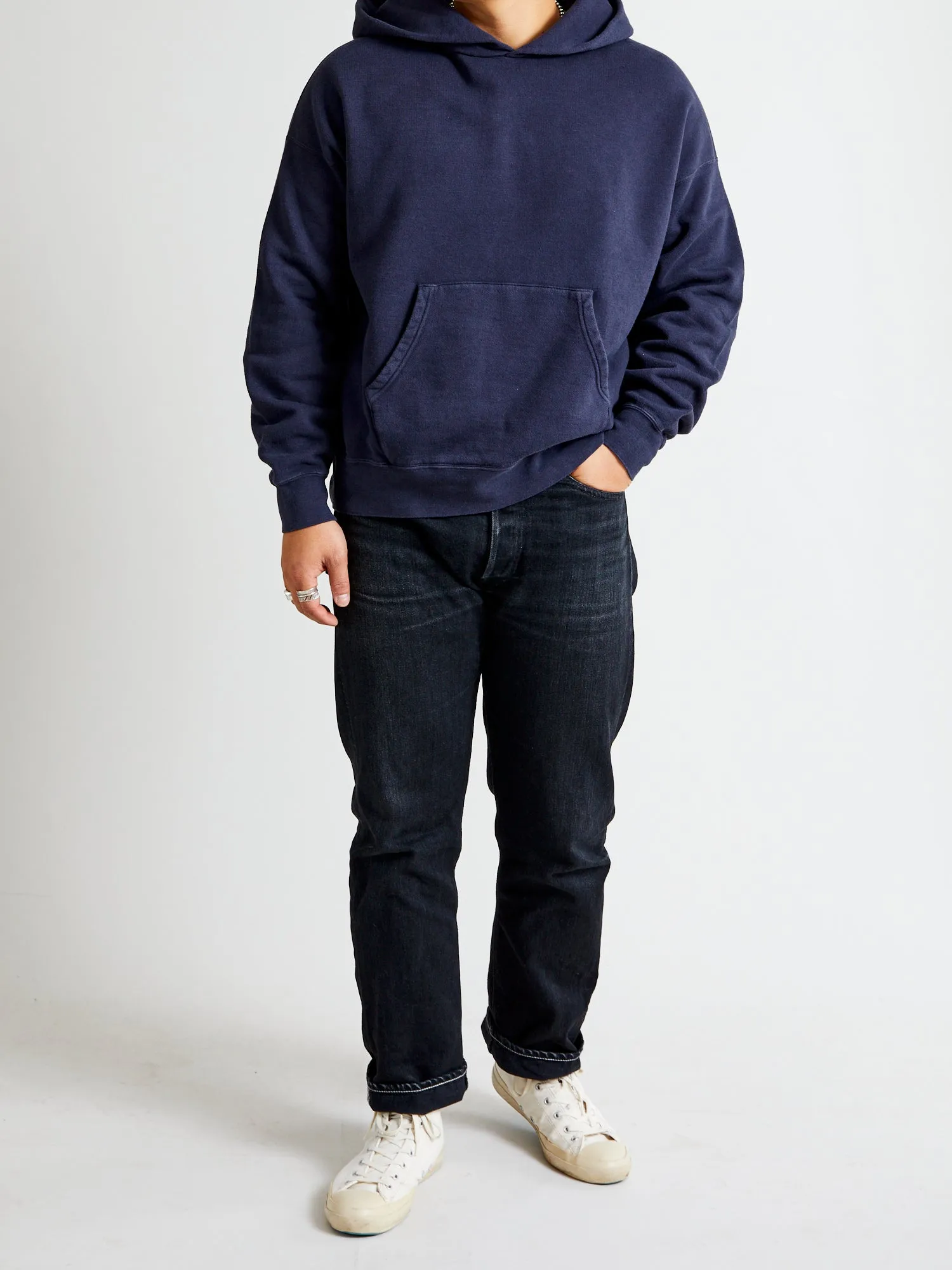 Amplus SB Pullover Hoodie (Uneven Dye) in Navy