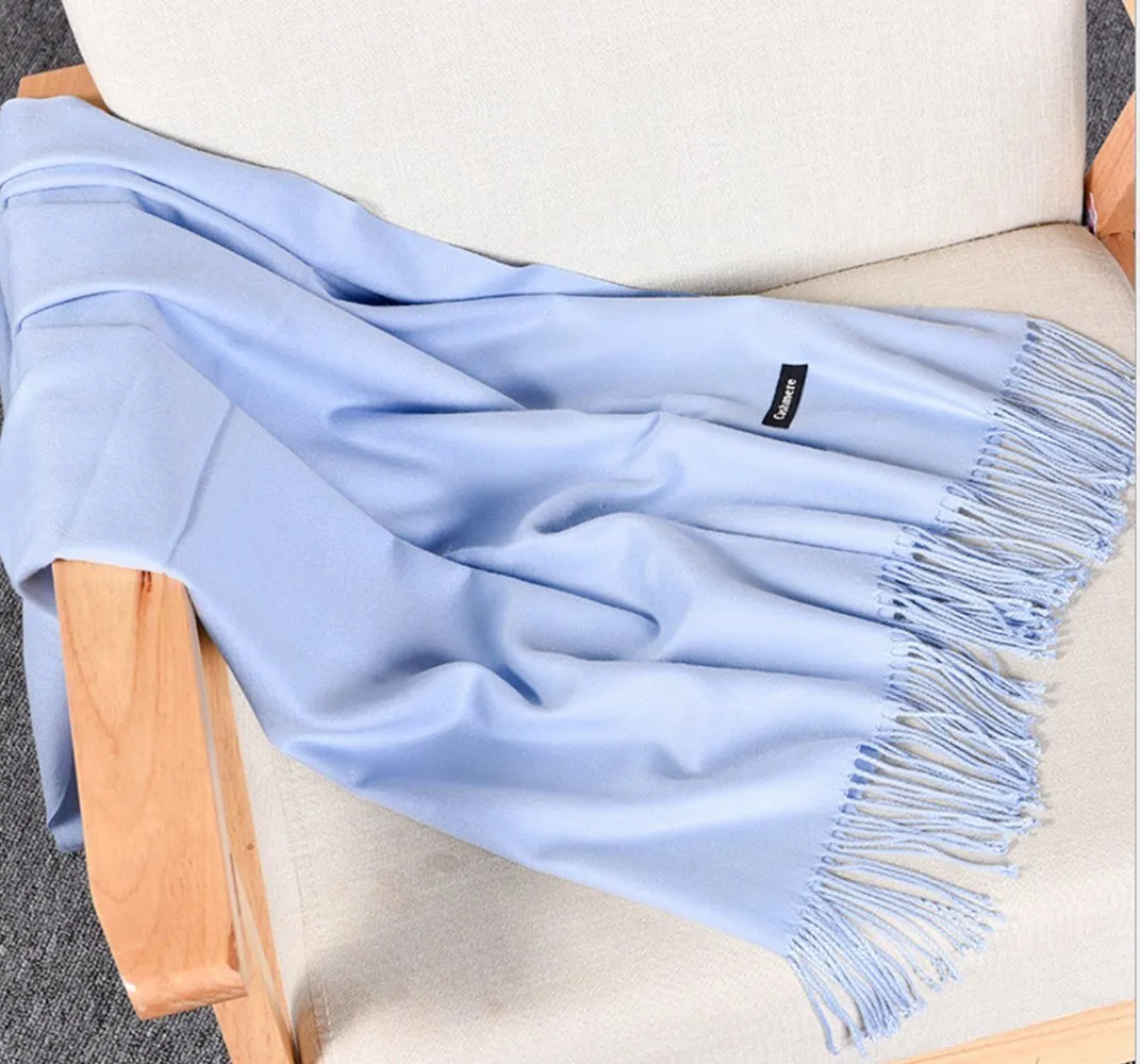 Autumn Winter Warm Scarf Super Soft Shawl Wrap Long Large Scarves for Women and Men Baby Blue