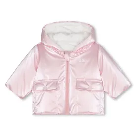 Boss - Pale pink baby reversible puffer jacket