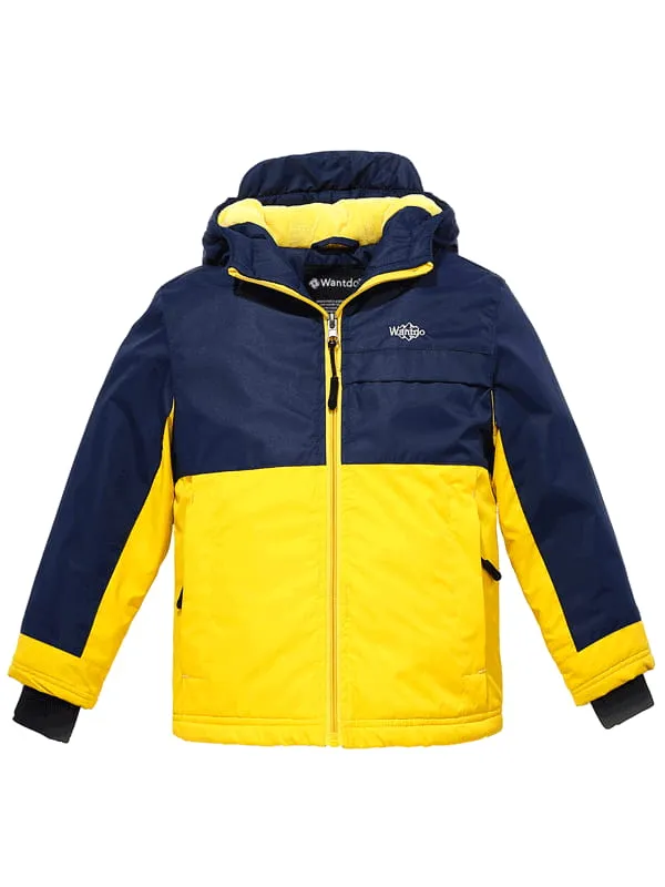 Boys Hooded Winter Jacket Windproof Ski Fleece Coat