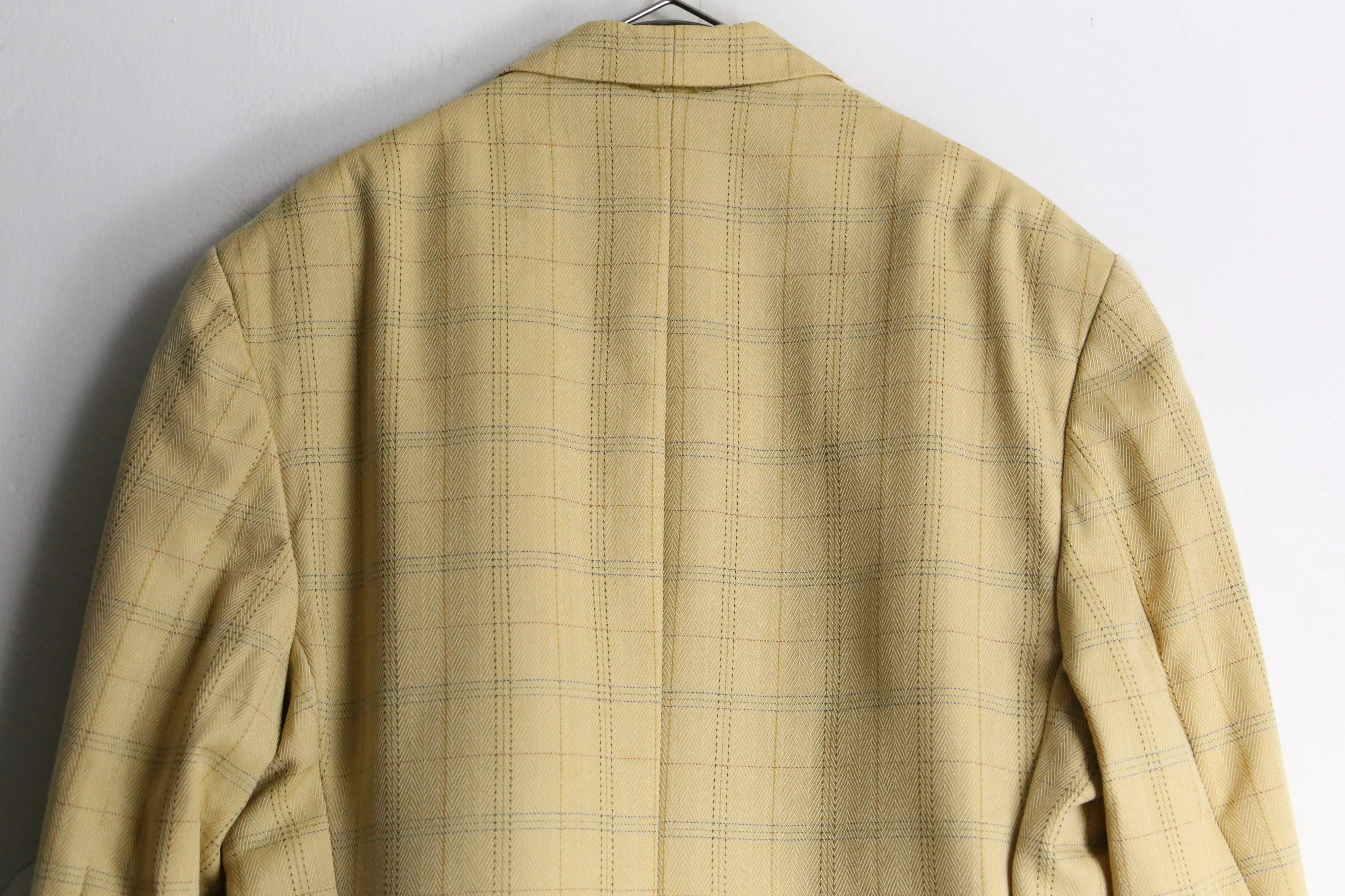 “Burberry’s” yellow beige check 3B single tailored jacket