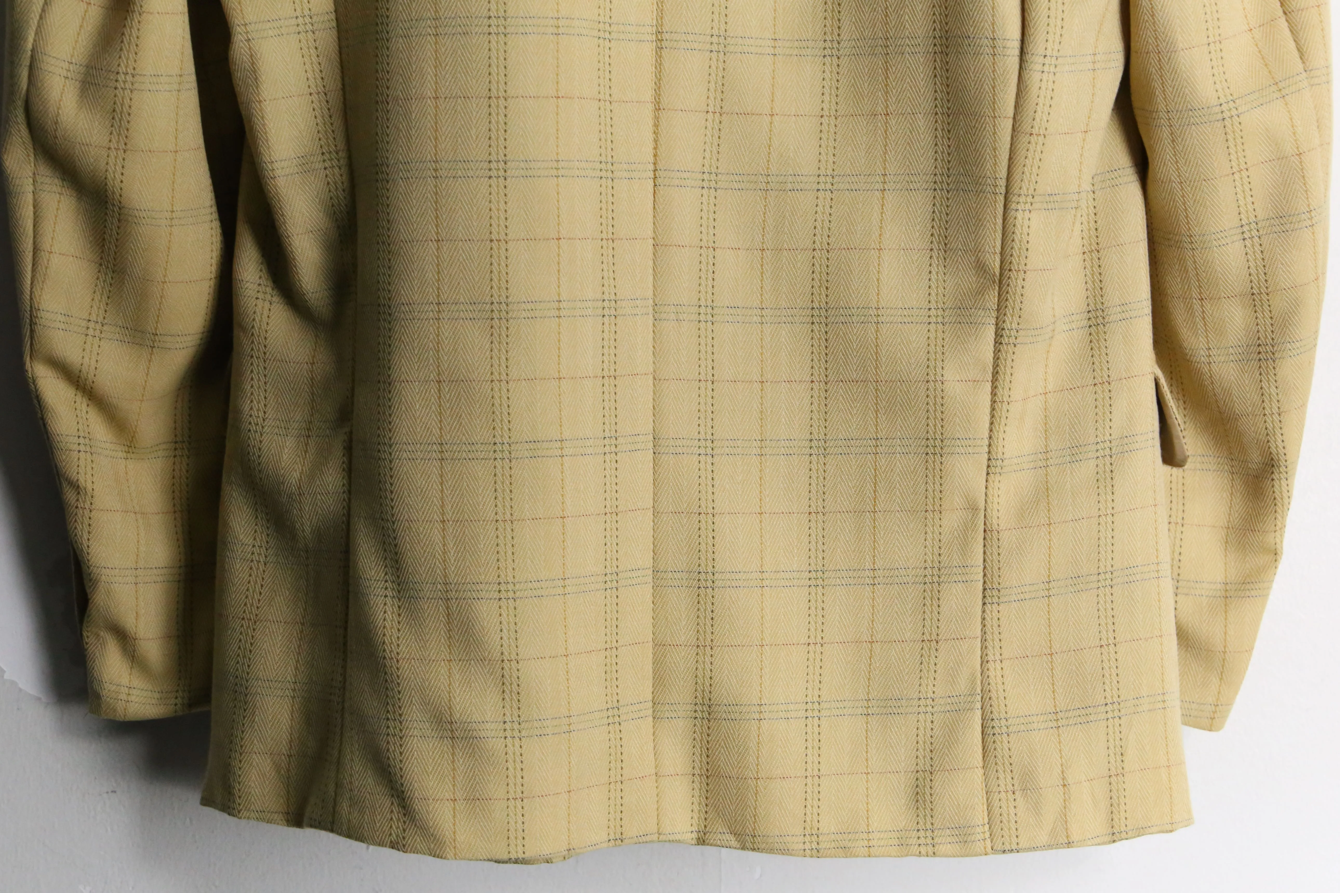 “Burberry’s” yellow beige check 3B single tailored jacket