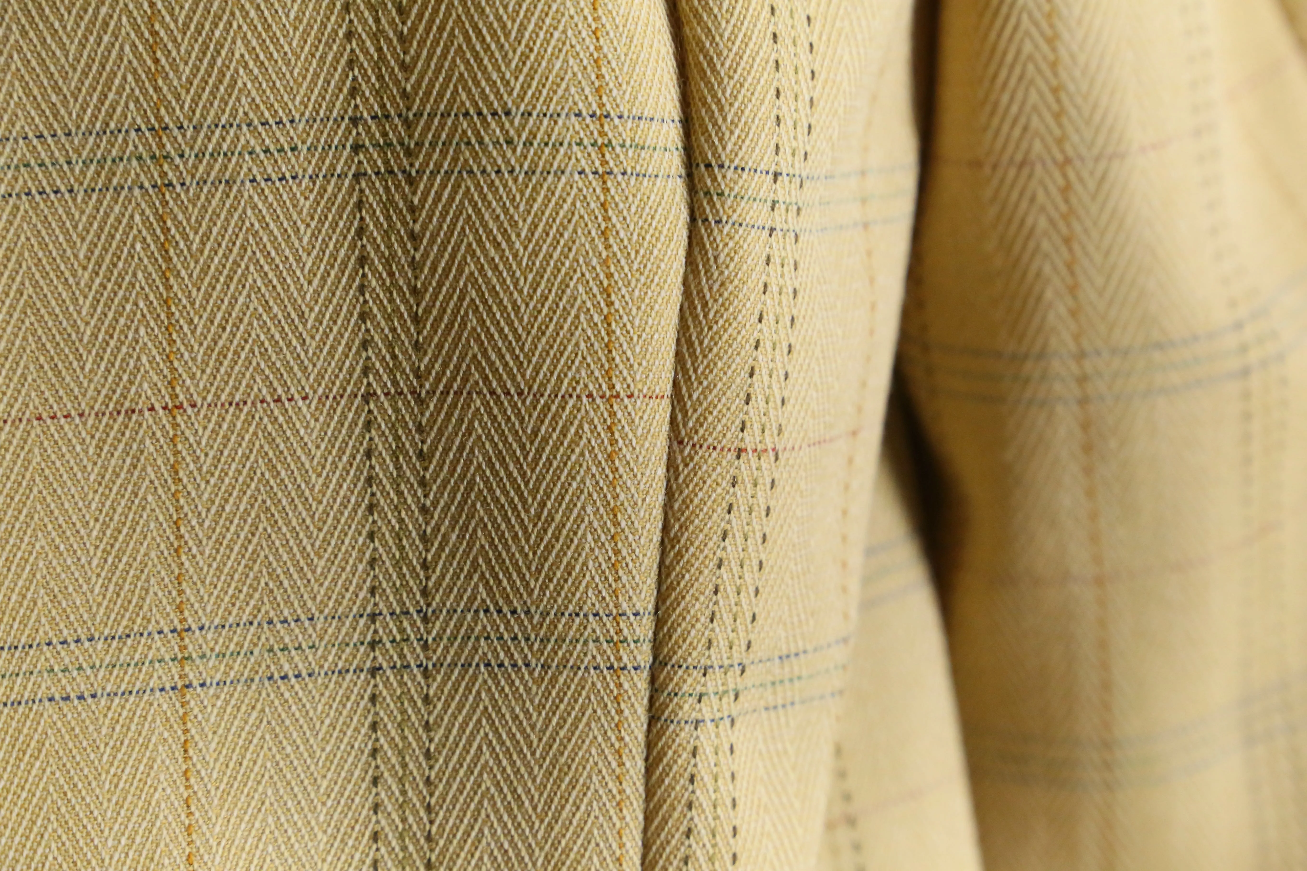 “Burberry’s” yellow beige check 3B single tailored jacket