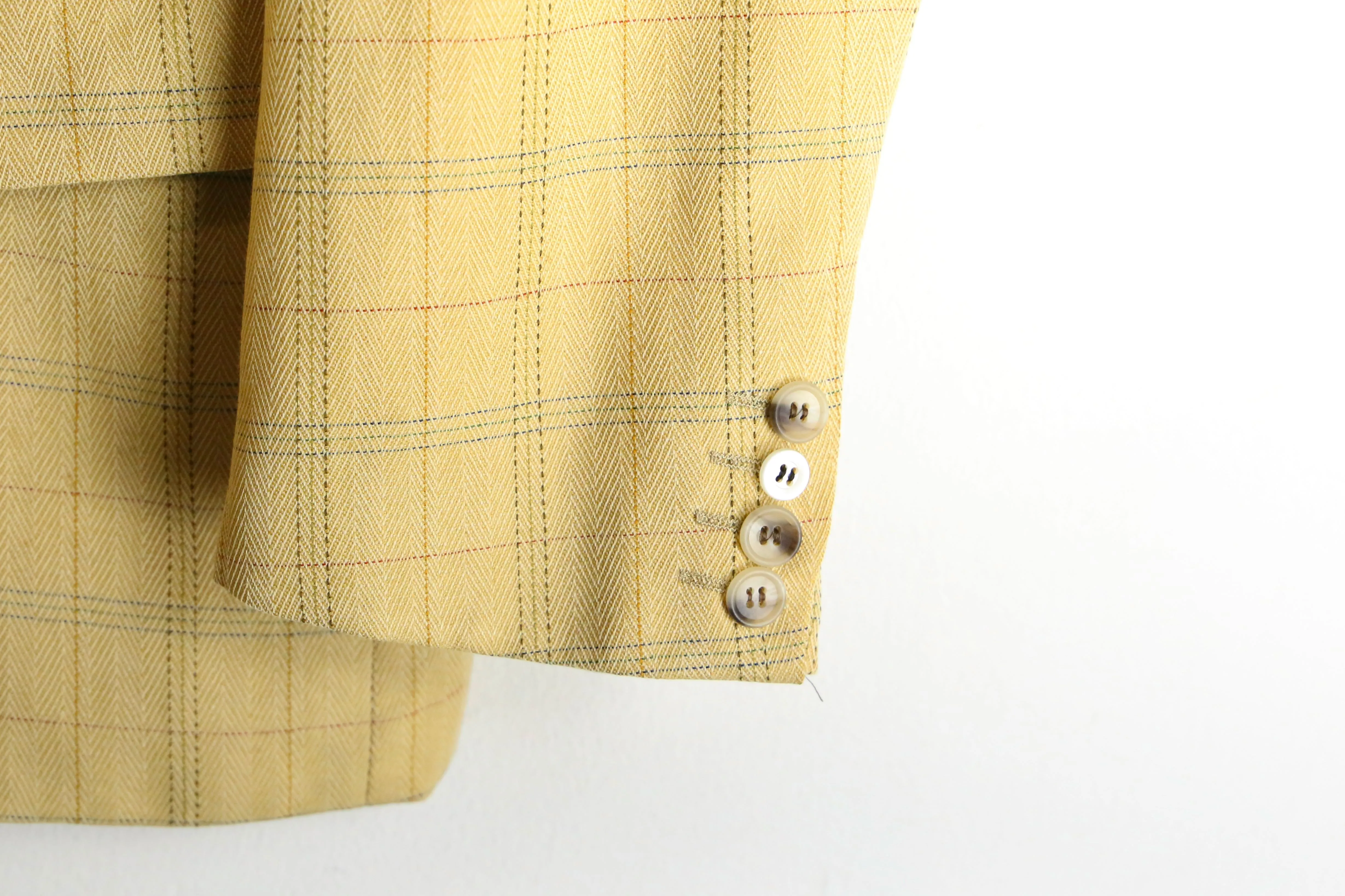 “Burberry’s” yellow beige check 3B single tailored jacket