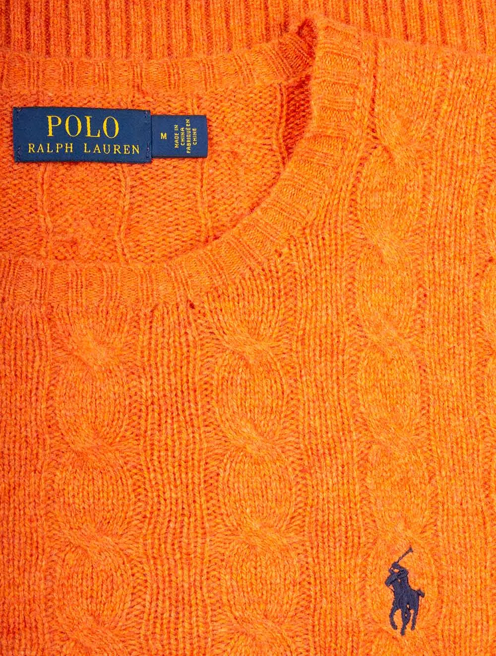 Cable-Knit Jumper Orange