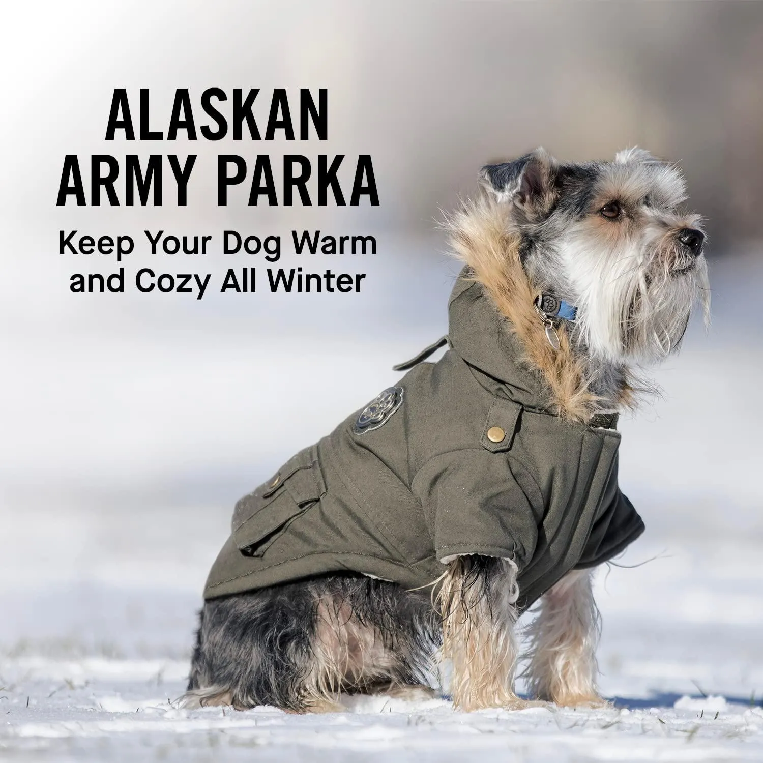 Canada Pooch Alaskan Army Parka Size 24 Army Green Insulated Dog Coat