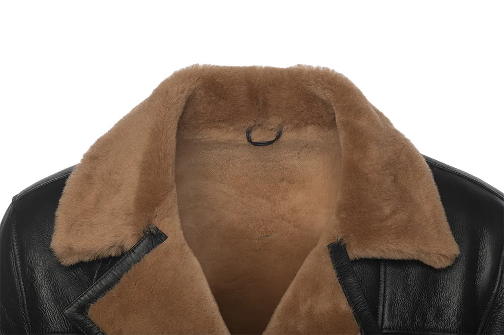 Carters Ginger Brown Biker Shearling Jacket