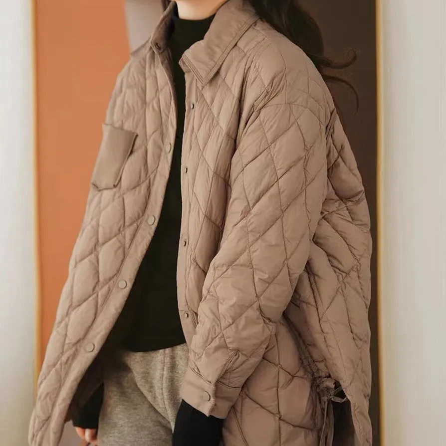 Casual Turn-down Collar Chinese Style Women's Down Coat