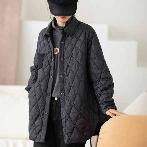 Casual Turn-down Collar Chinese Style Women's Down Coat