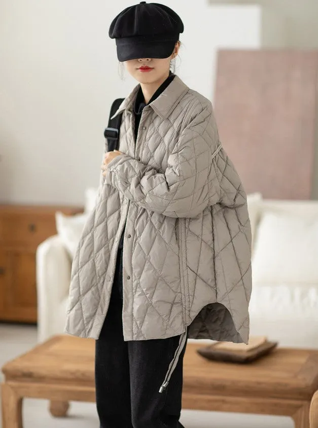 Casual Turn-down Collar Chinese Style Women's Down Coat