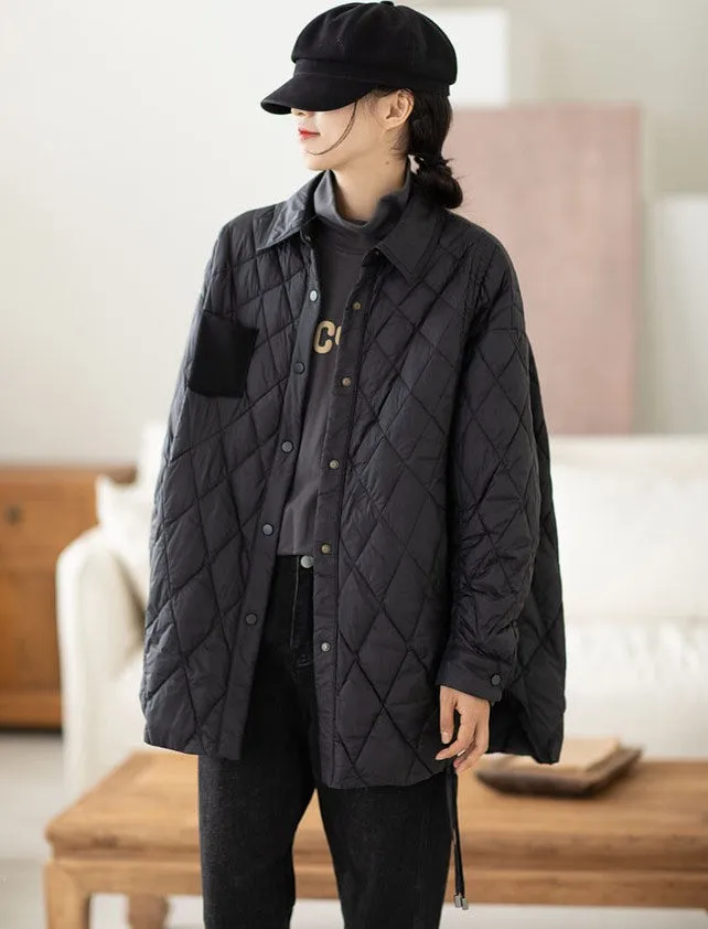 Casual Turn-down Collar Chinese Style Women's Down Coat