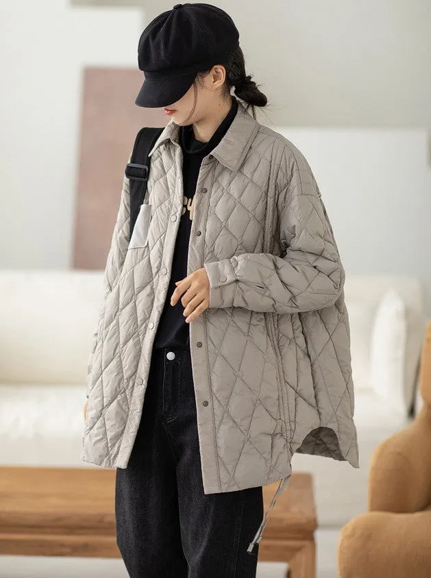 Casual Turn-down Collar Chinese Style Women's Down Coat