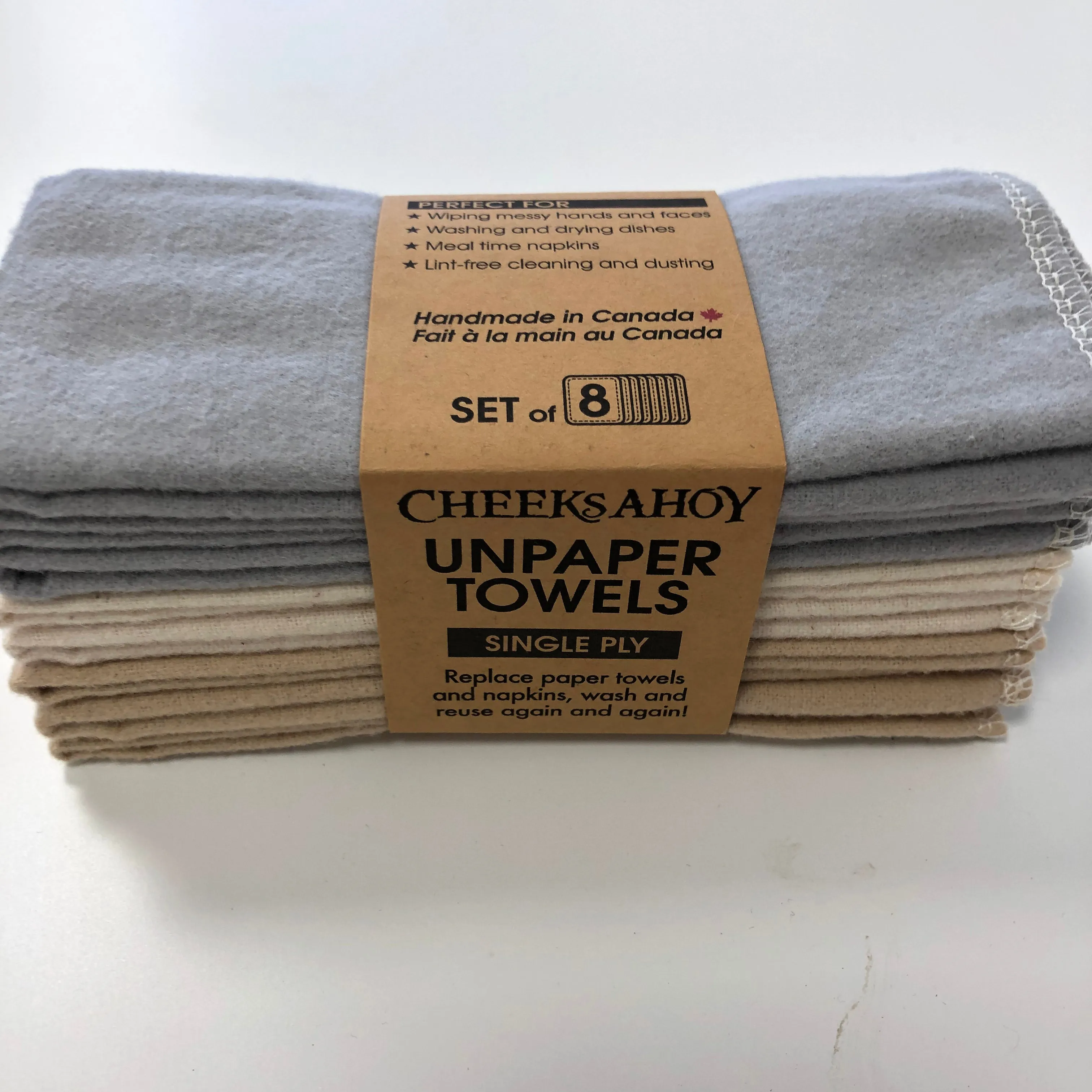 Cheeks Ahoy Unpaper Towels Single Ply 8 pack