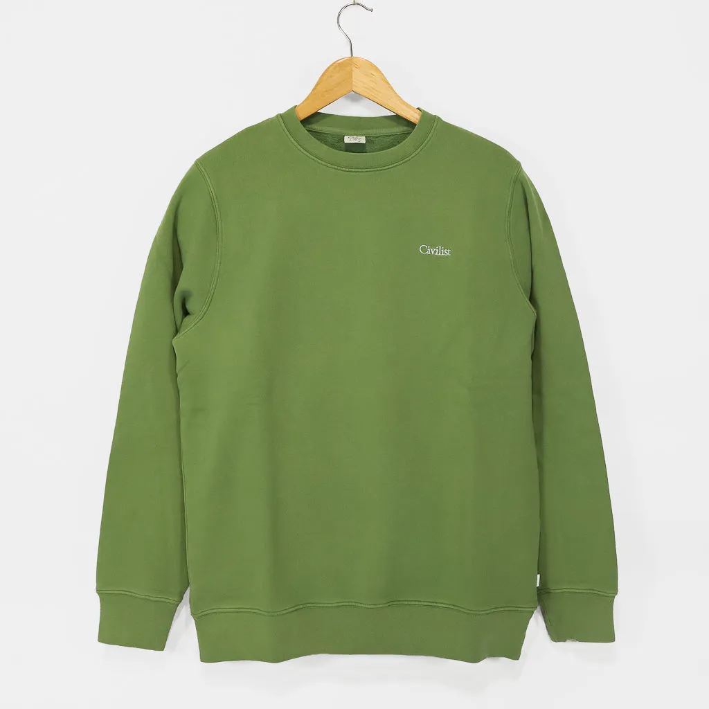 Civilist - Mini Logo Crewneck Sweatshirt - Faded Olive