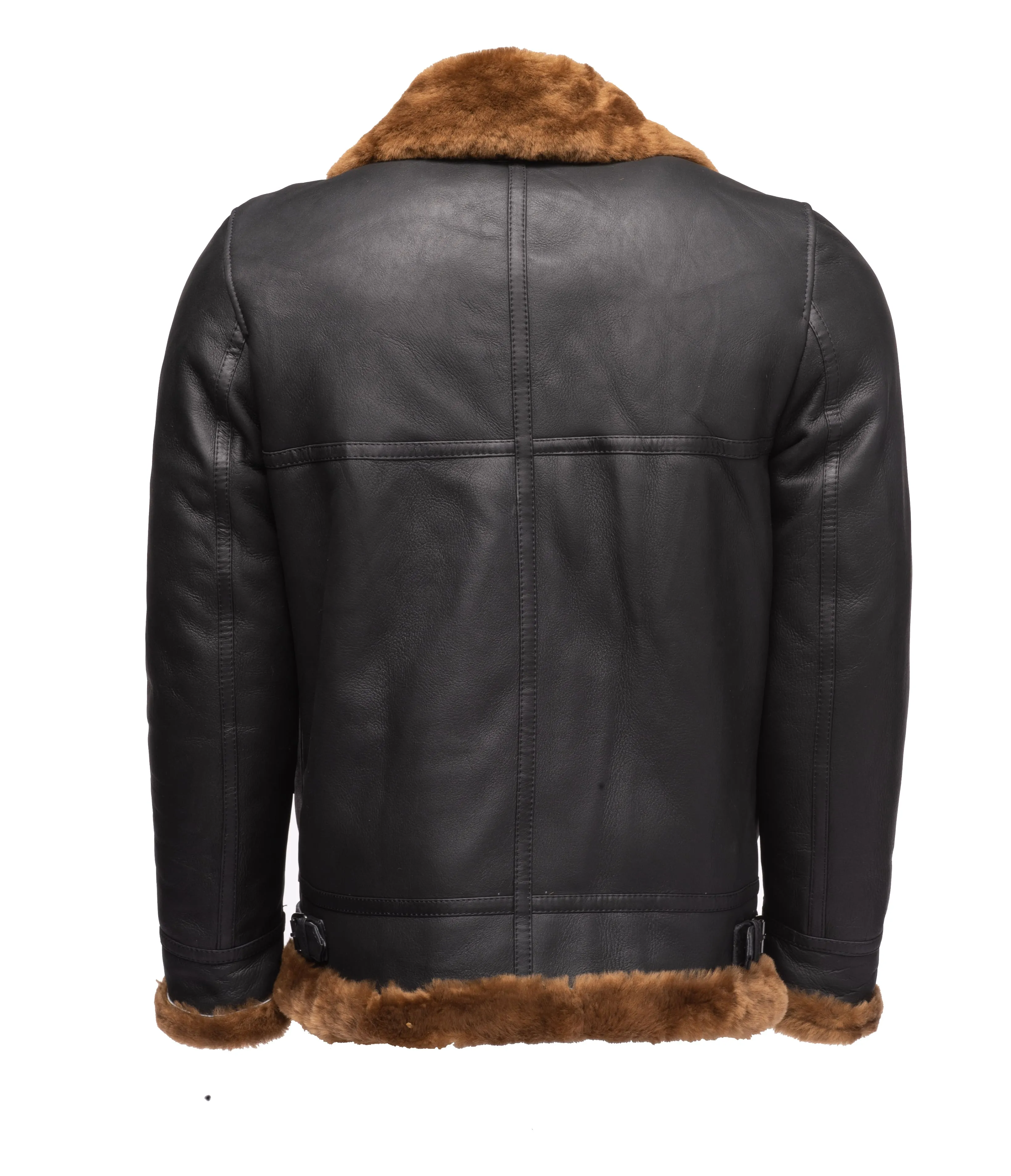 Classic Ginger Brown B3 Bomber Aviator Shearling Jacket