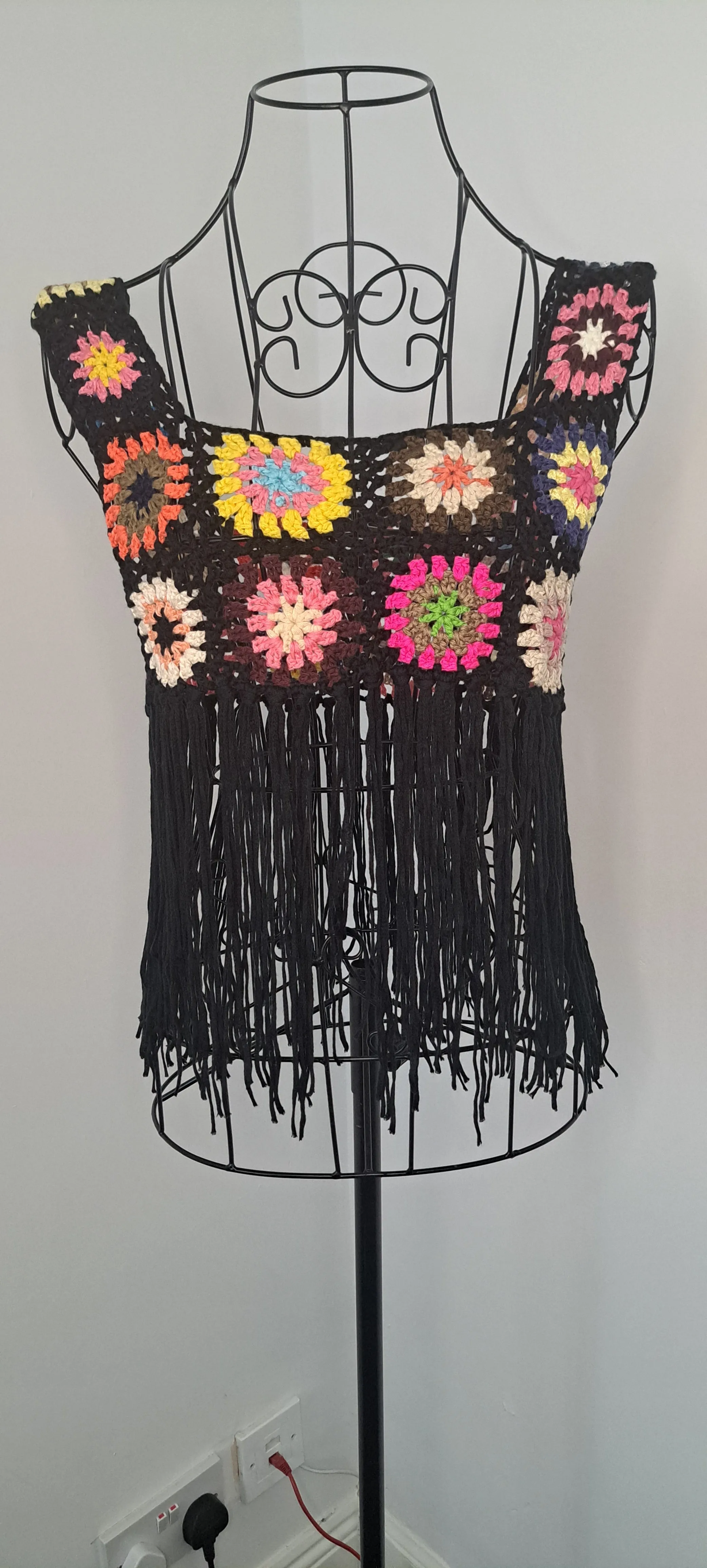 Crochet Fringed Crop Top