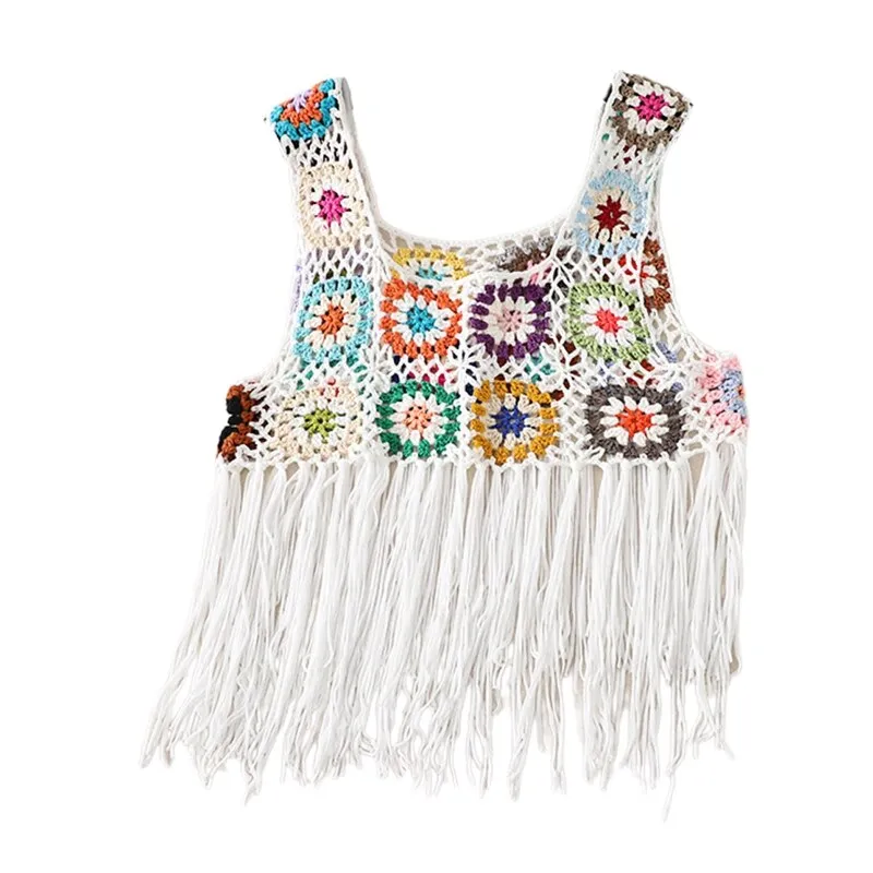 Crochet Fringed Crop Top