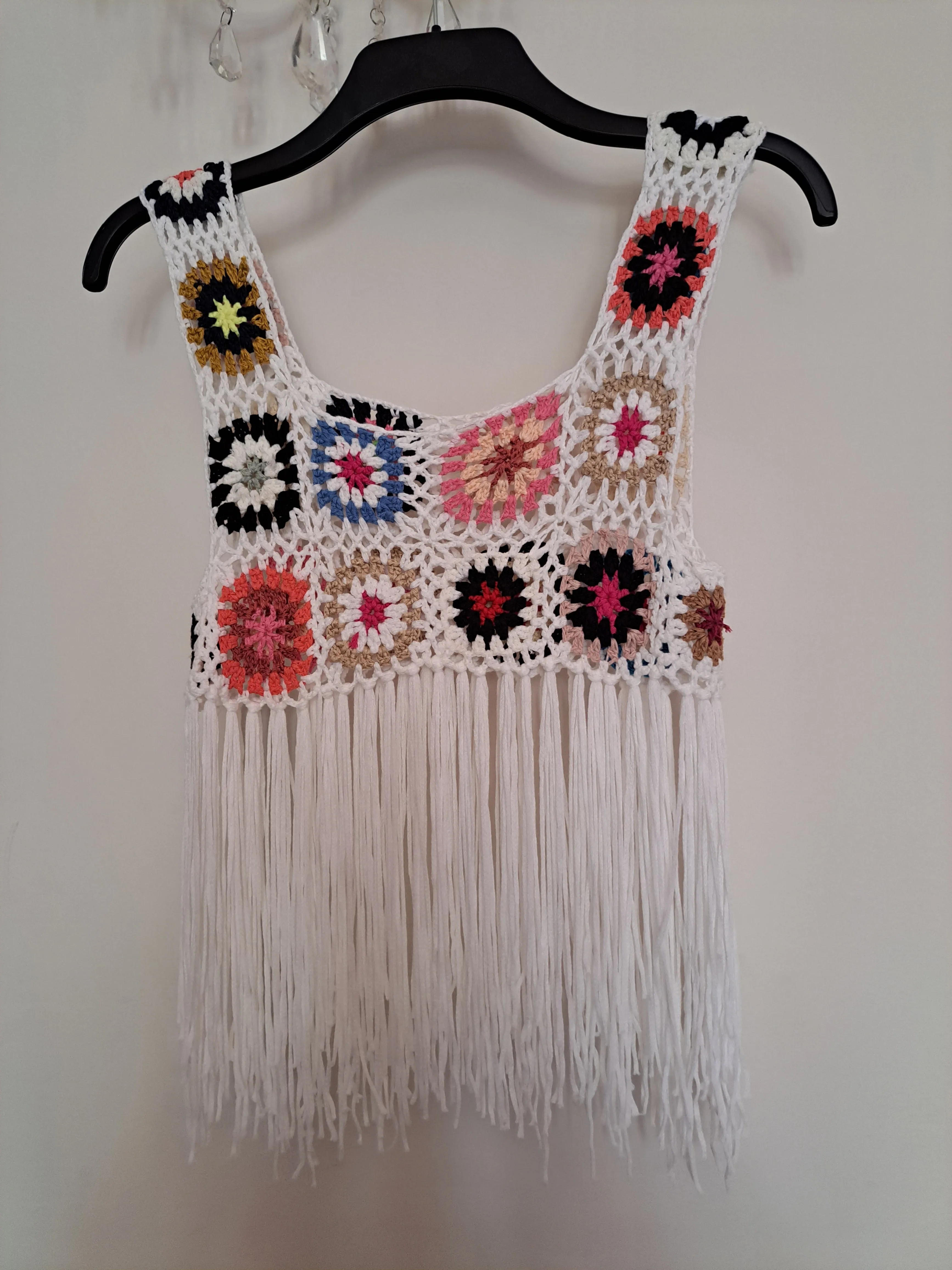 Crochet Fringed Crop Top