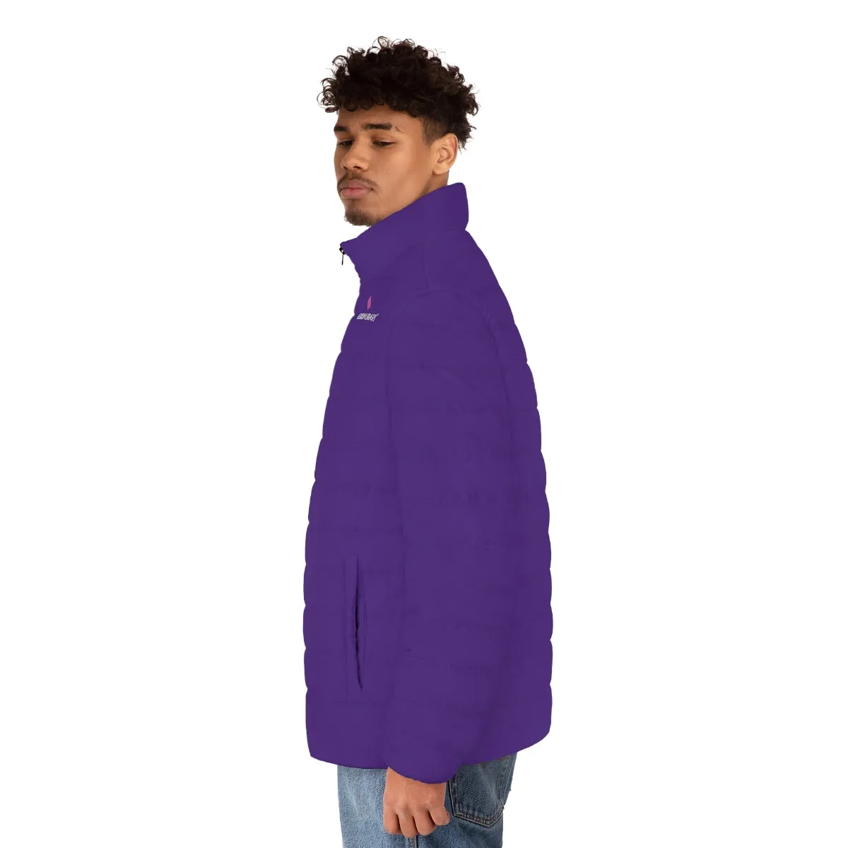 Dark Purple Color Men's Jacket, Best Men's Puffer Jacket