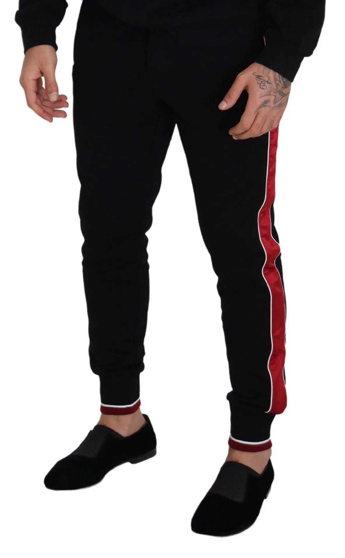 Dolce & Gabbana Black Cotton Logo Sweatpants Jogging Pants