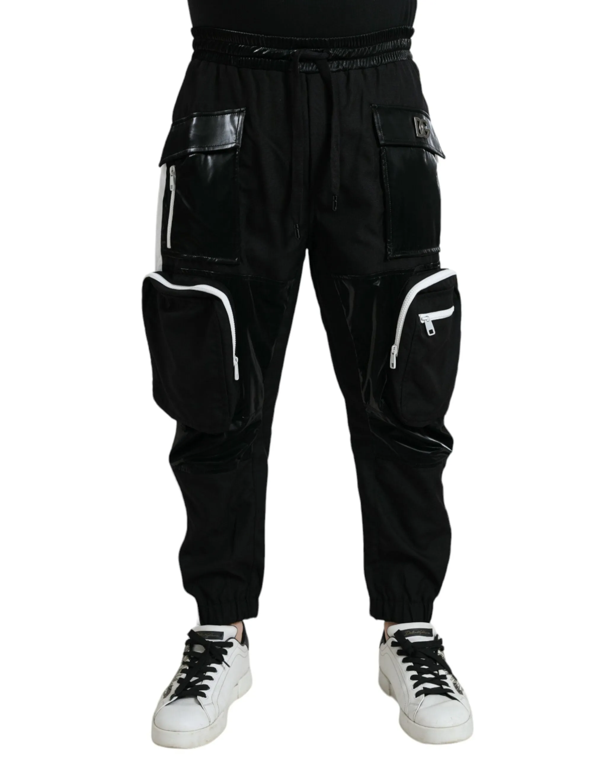 Dolce & Gabbana Black Nylon Cargo Jogger Men Sweatpants Pants