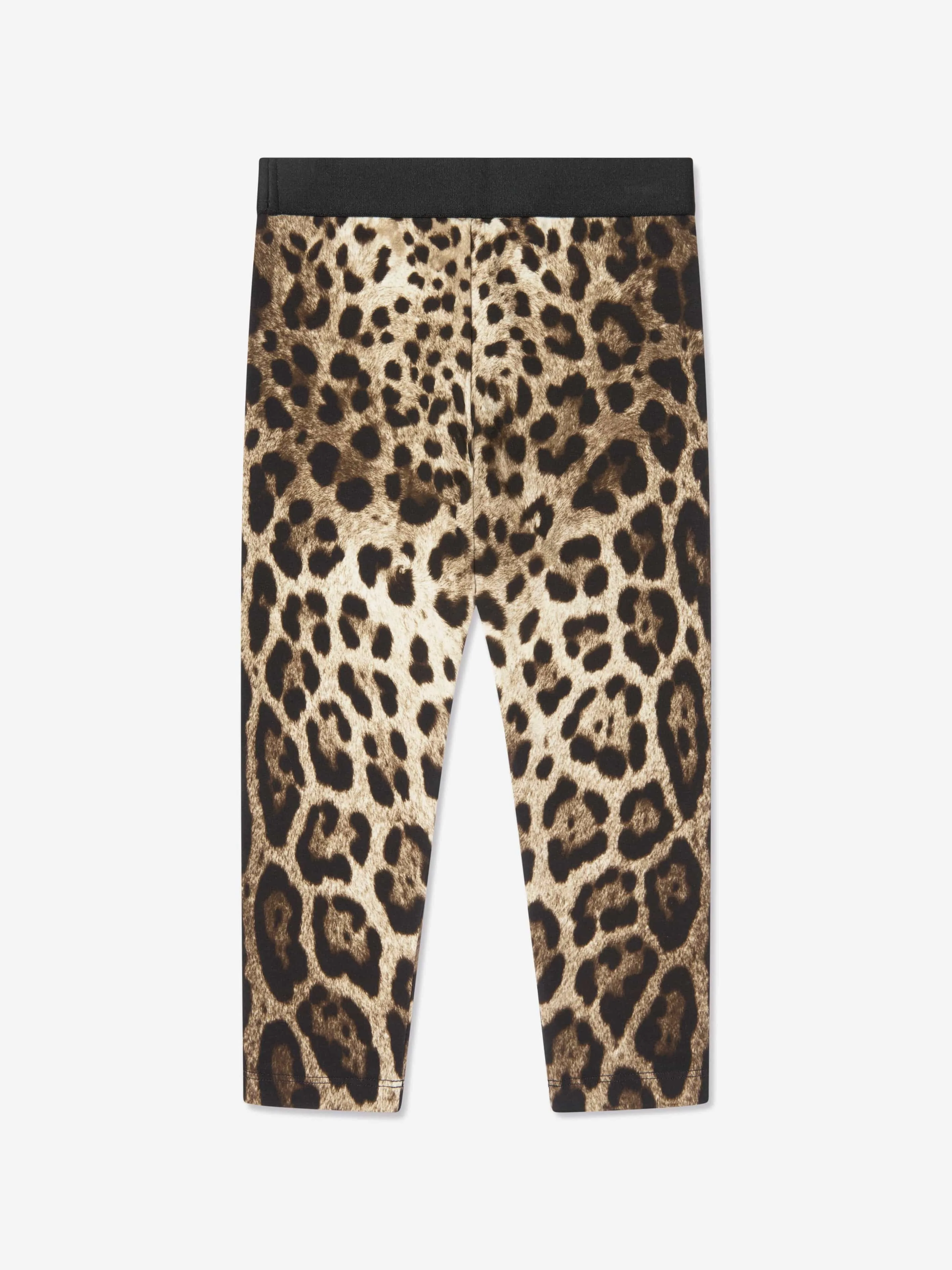 Dolce & Gabbana Girls Leopard Print Leggings in Beige