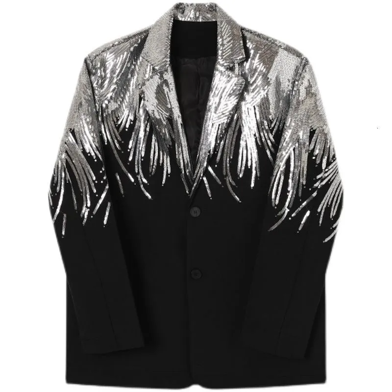 Embroidery Sequin Trendy Men Blazer