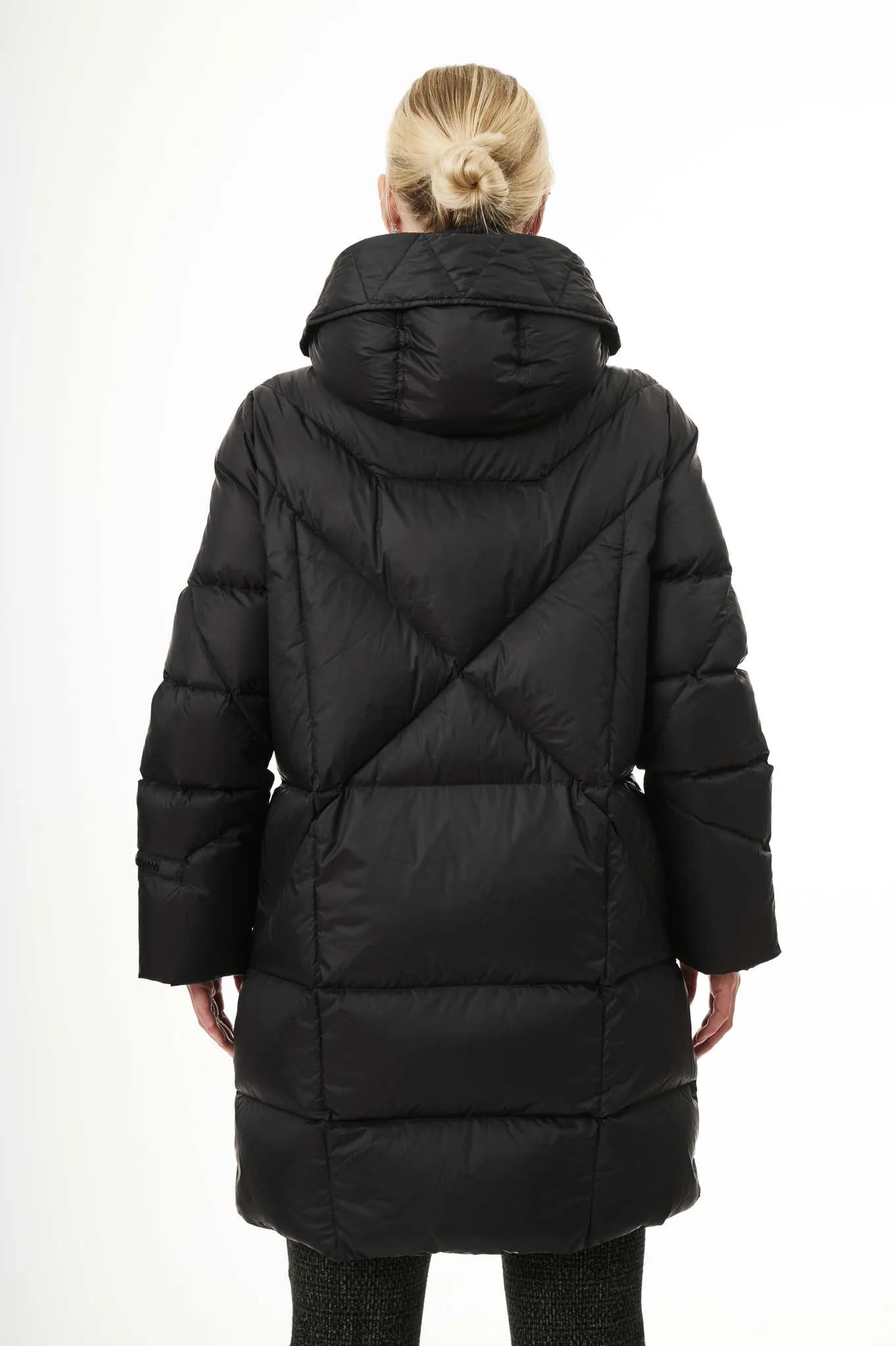 Finnja Down Coat | Black & Chili Red