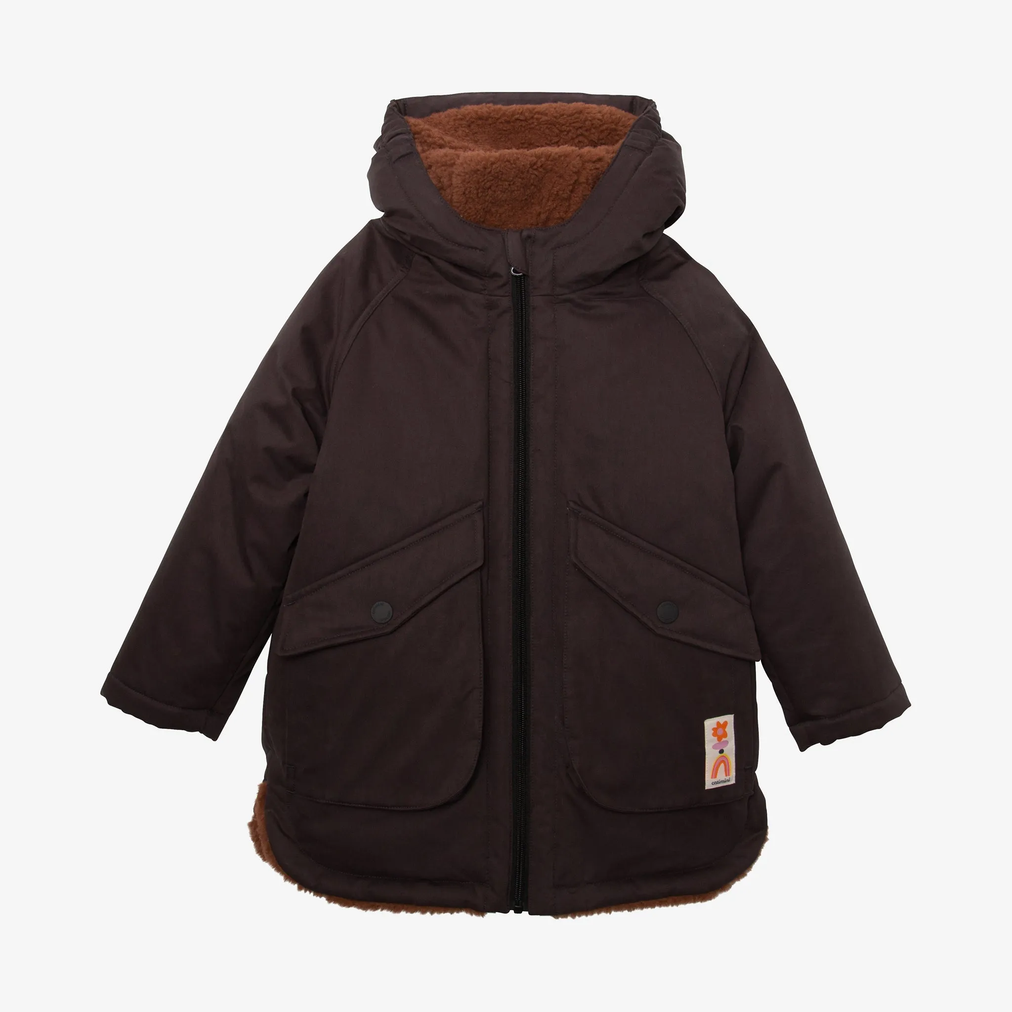 Girls' black parka