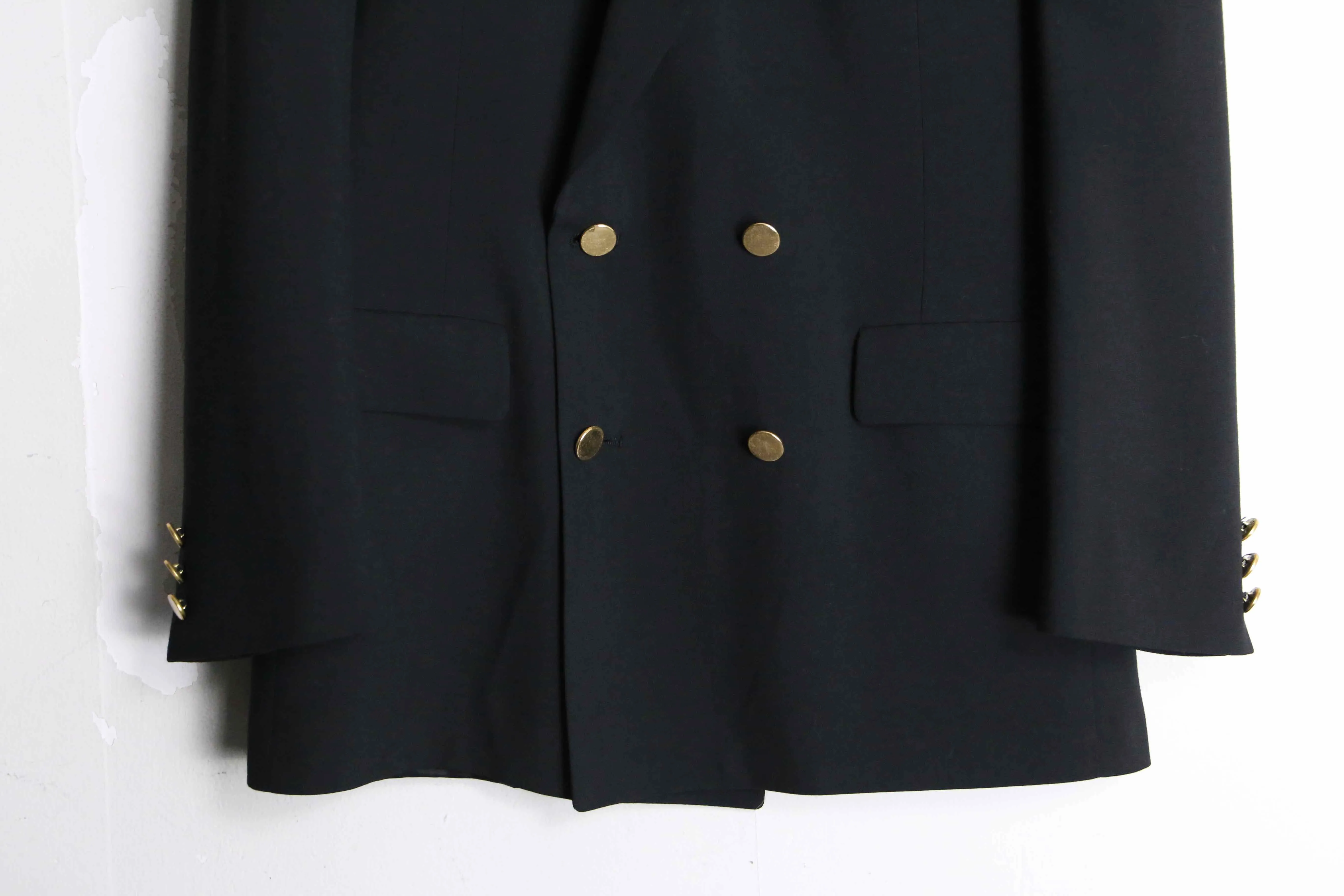 gold button black  double tailored jacket