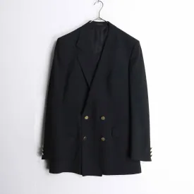 gold button black  double tailored jacket