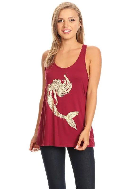 Golden Mermaid Raw Moda Tank Top