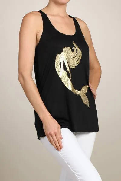 Golden Mermaid Raw Moda Tank Top