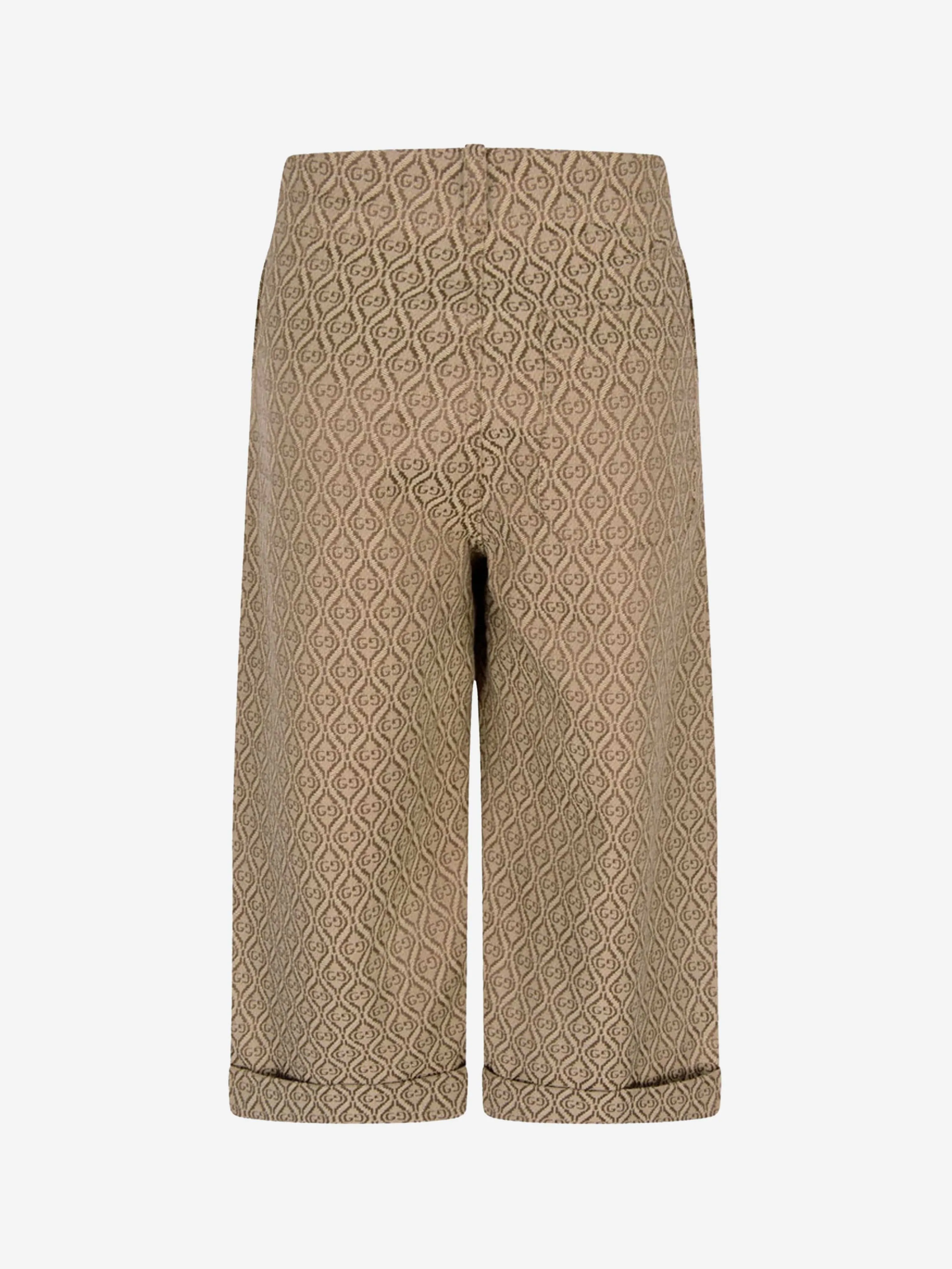 Gucci Boys Beige Canvas Geometric GG Trousers