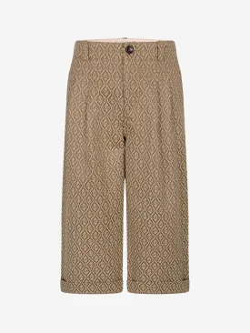 Gucci Boys Beige Canvas Geometric GG Trousers