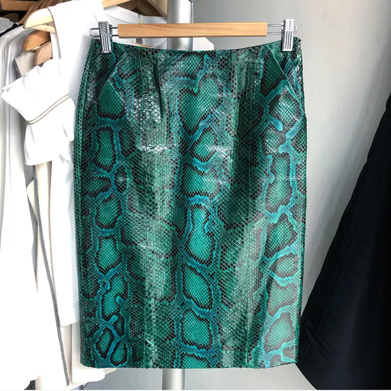 Gucci Fall 2011 Runway Green Python Snakeskin Pencil Skirt - 2