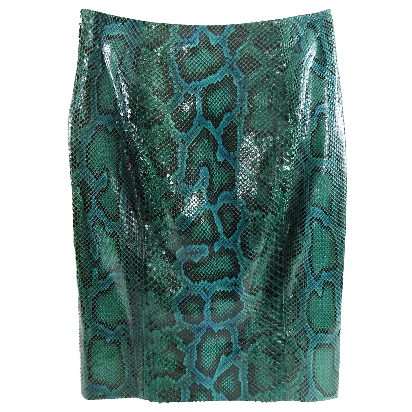 Gucci Fall 2011 Runway Green Python Snakeskin Pencil Skirt - 2