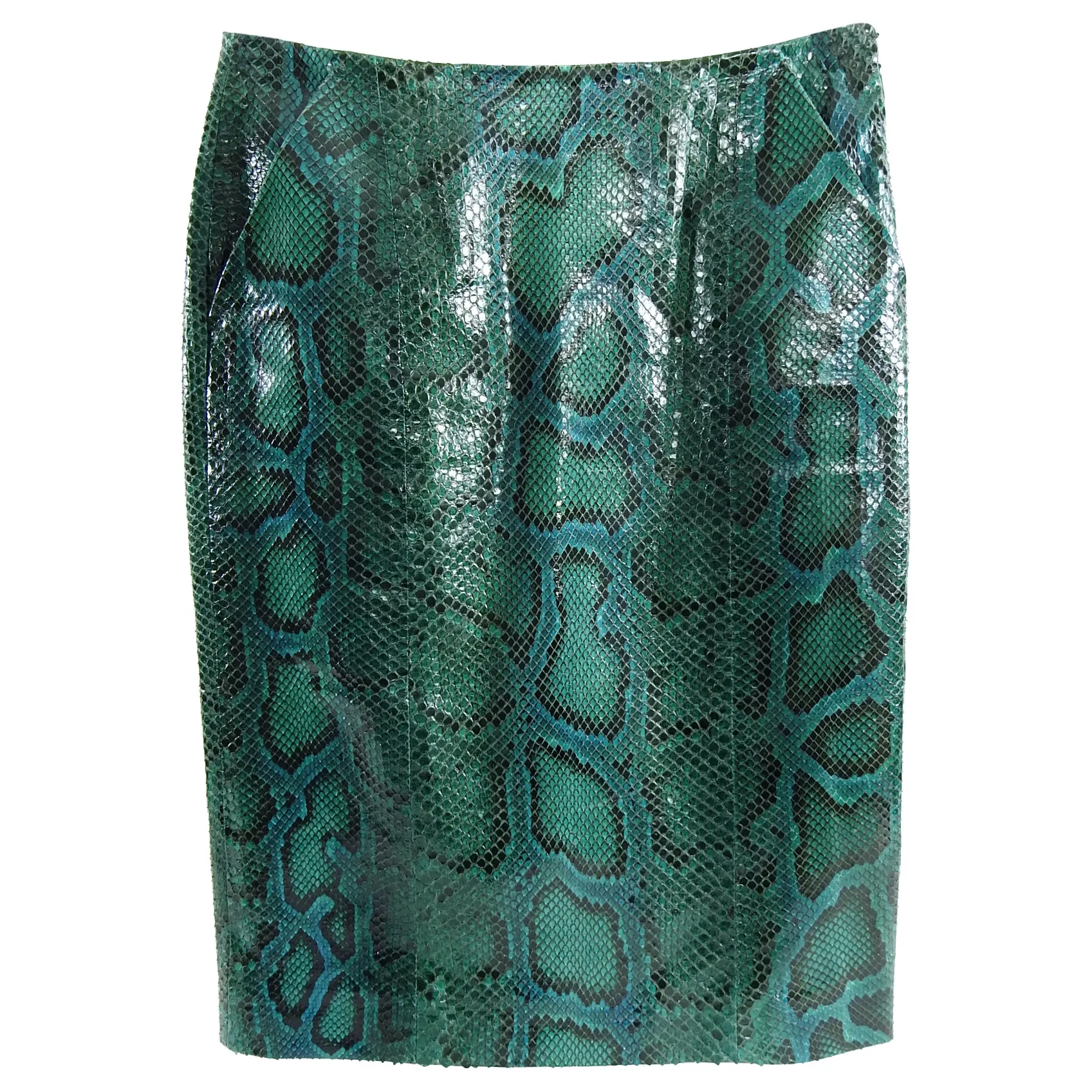 Gucci Fall 2011 Runway Green Python Snakeskin Pencil Skirt - 2