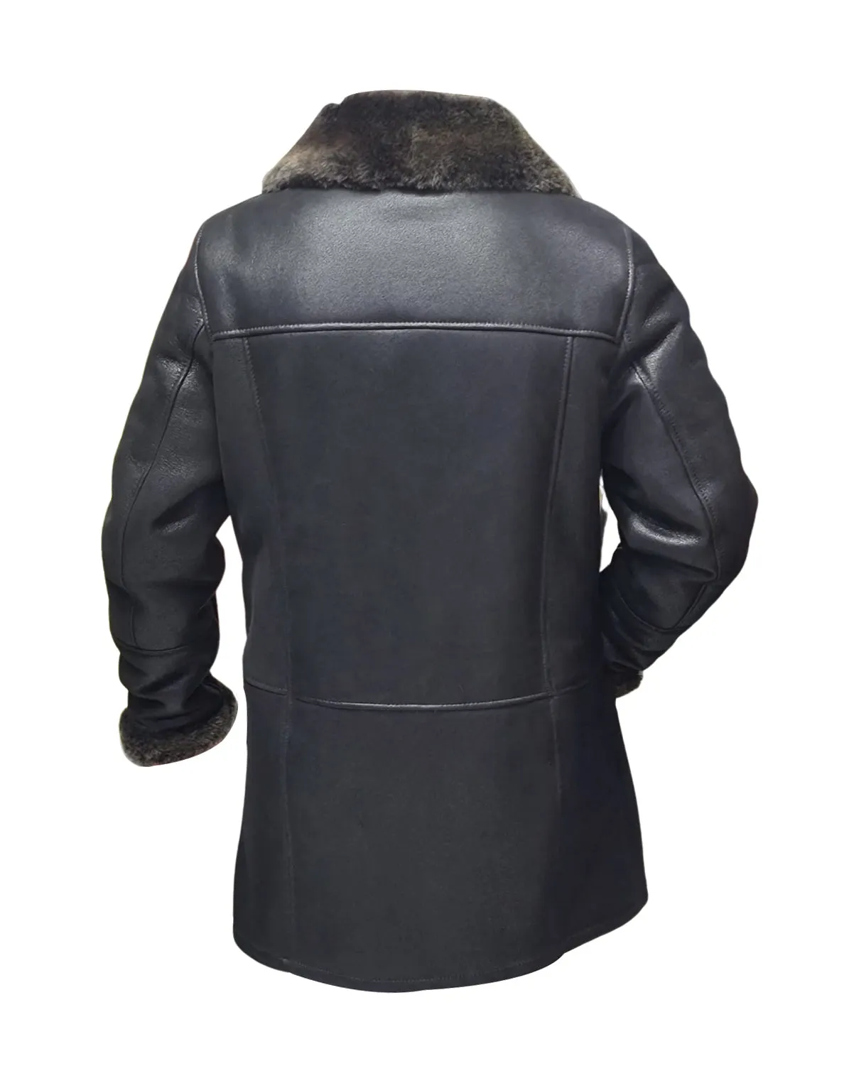 Hal Park's Black Traditional shearling sheepskin coat