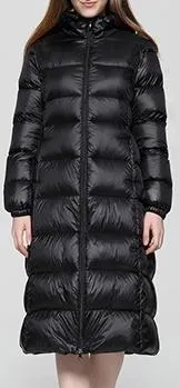 Hooded Puffer Down Coat, Black