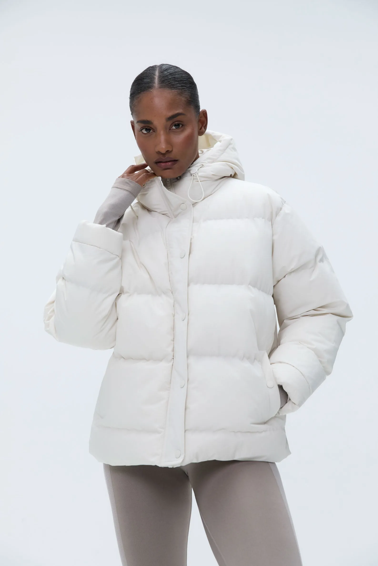 Hooded Puffer Jacket - Marshmallow White