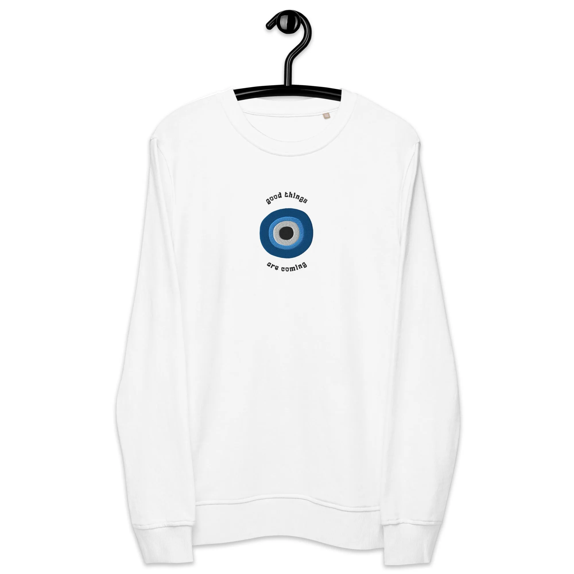 Hot Girl Evil Eye Organic Embroidered Sweatshirt