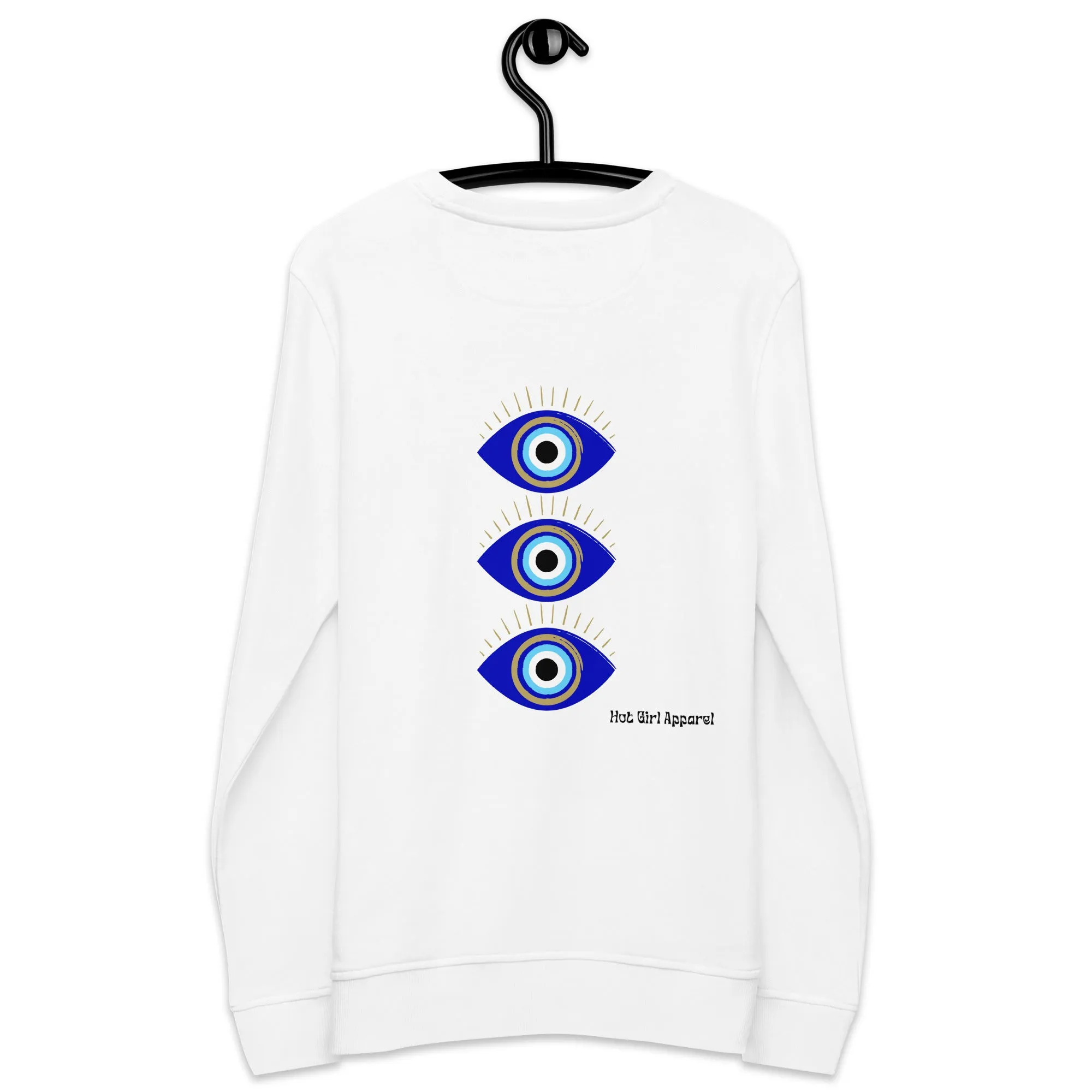 Hot Girl Evil Eye Organic Embroidered Sweatshirt