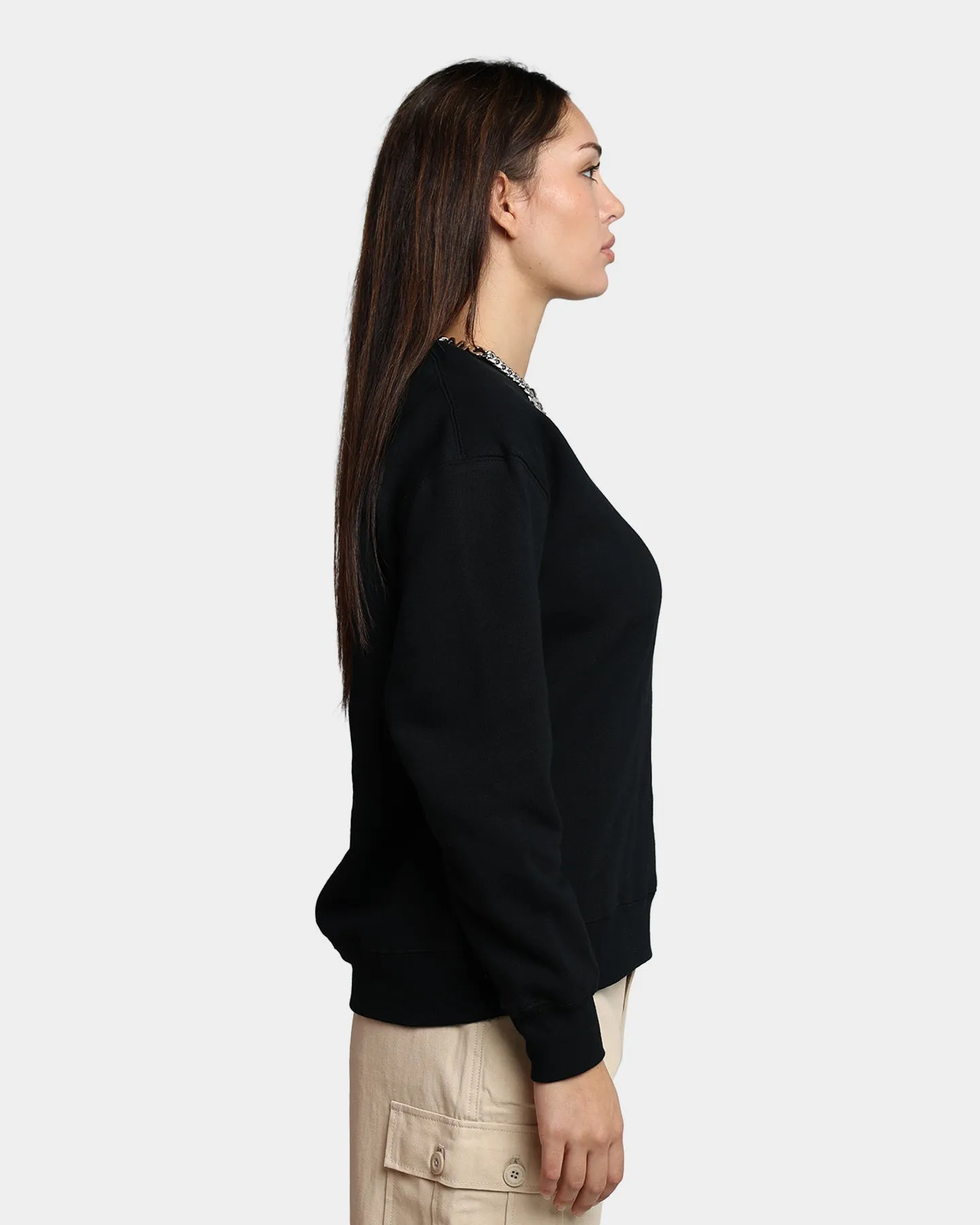 HUF Women's Italicized Crewneck Black