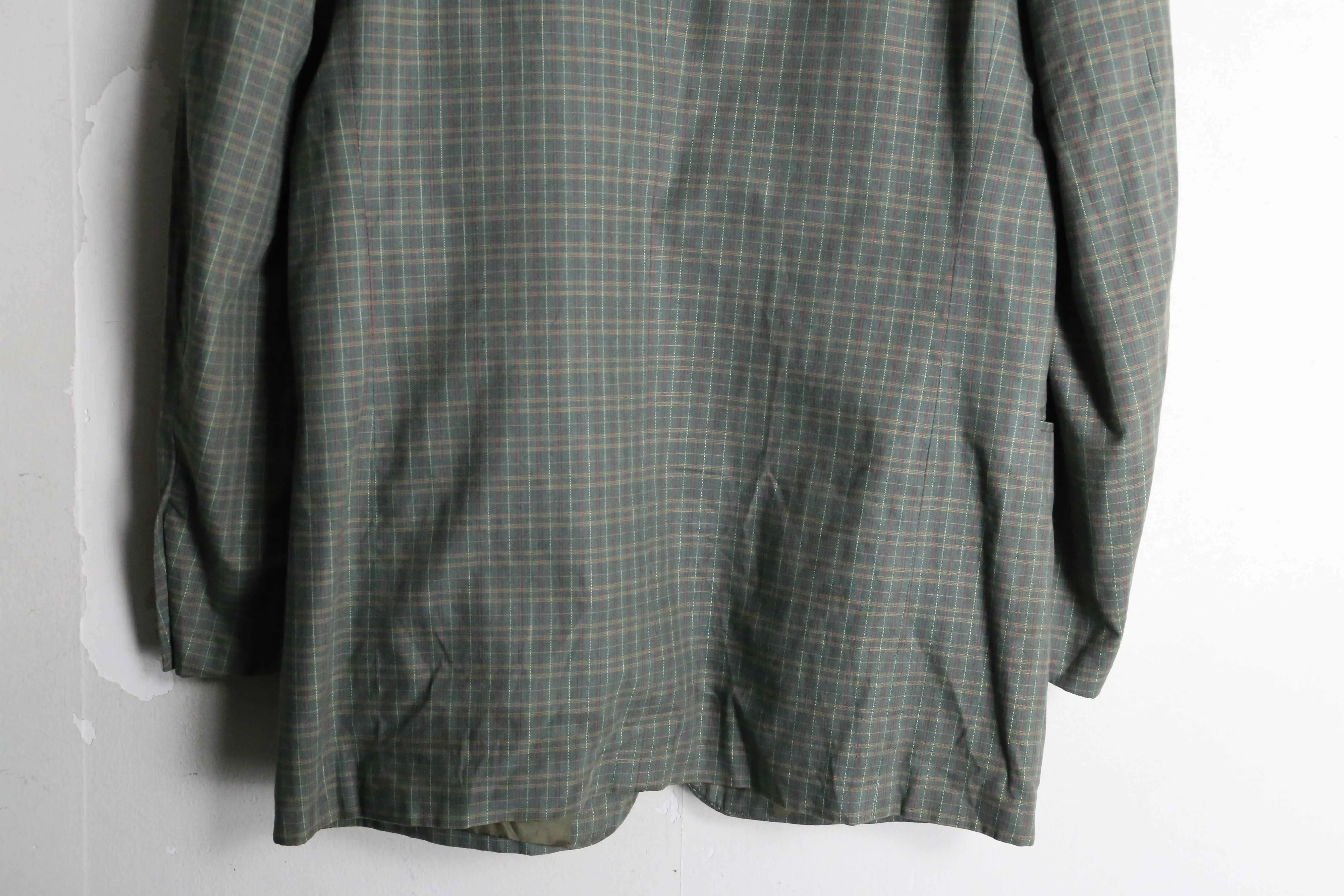 “HUGO BOSS” green check pattern 2B tailored jacket