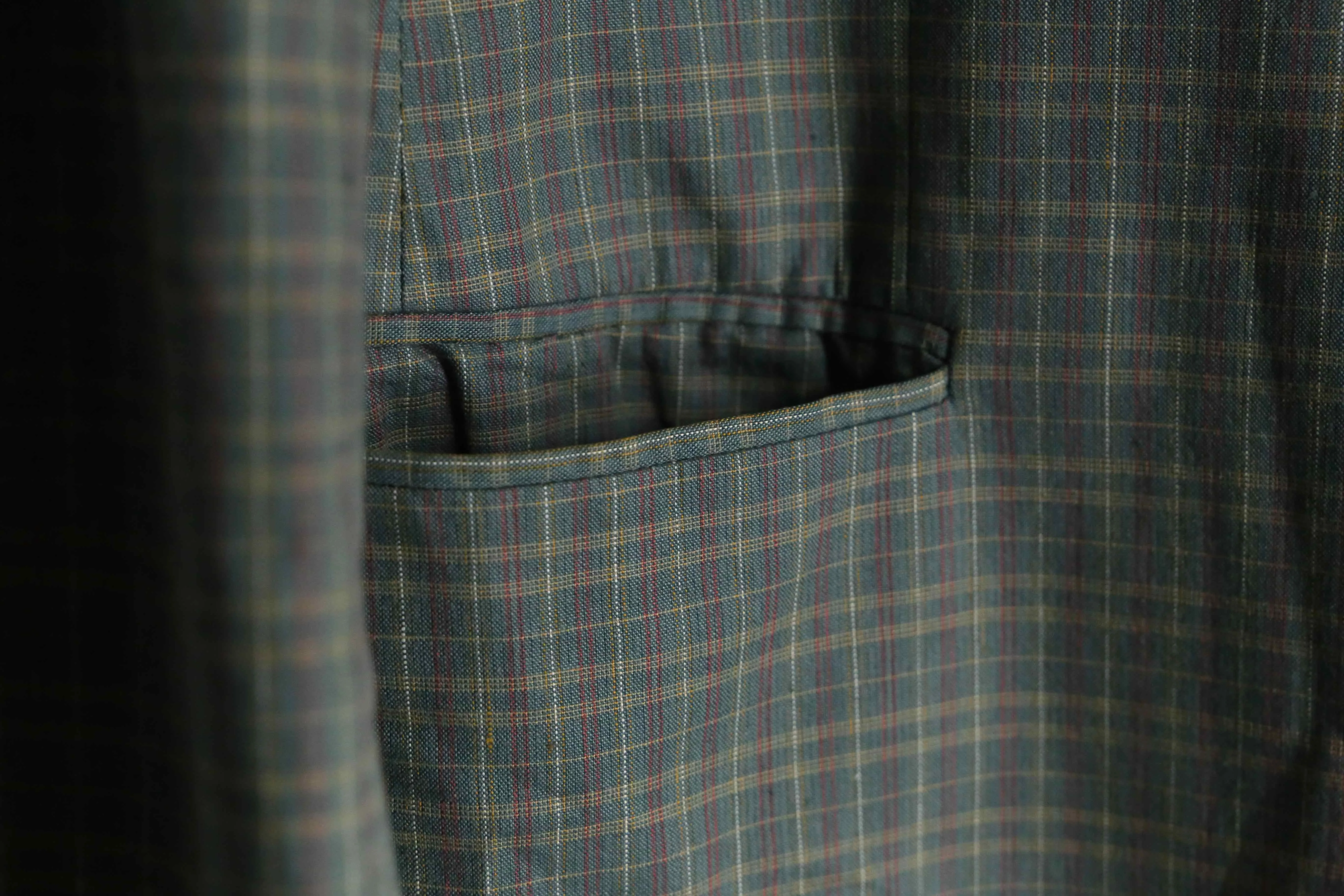 “HUGO BOSS” green check pattern 2B tailored jacket