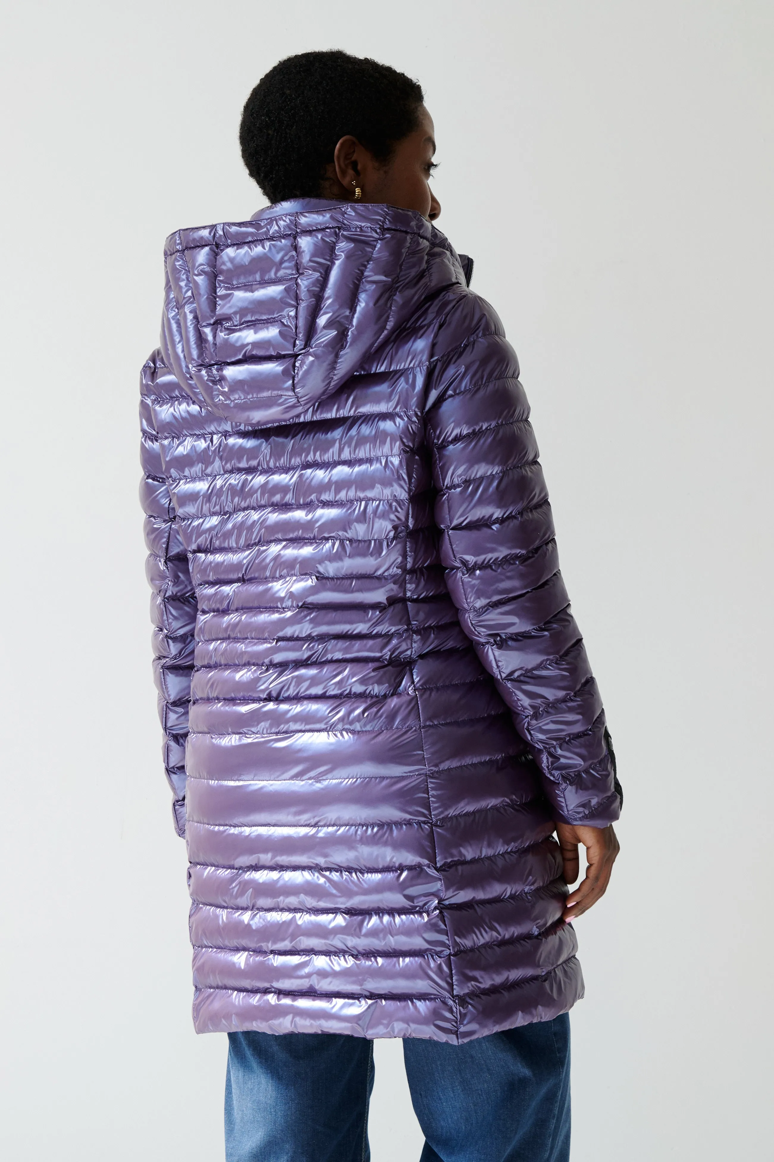 Julie Vegan Down Coat | Aubergine