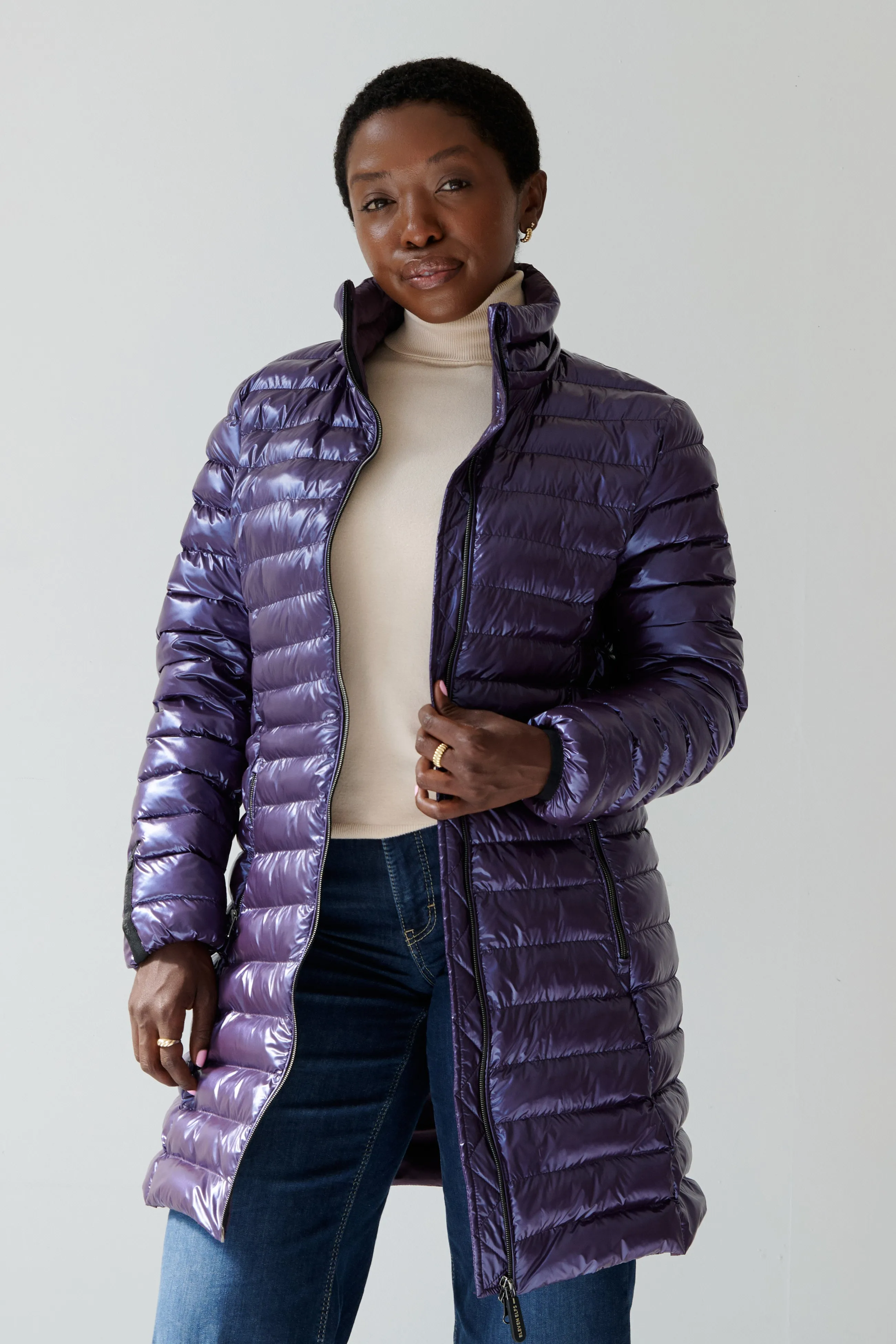 Julie Vegan Down Coat | Aubergine