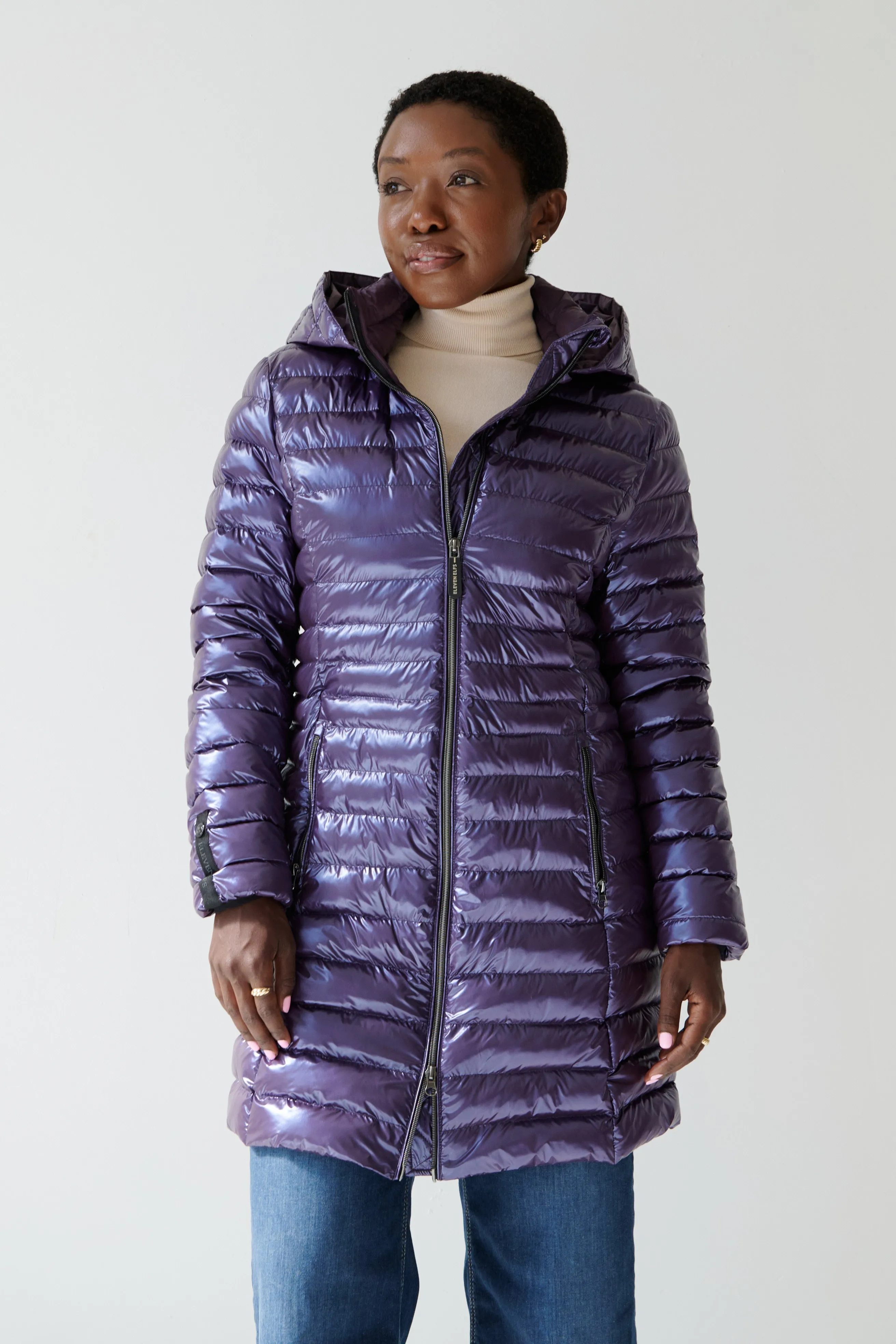 Julie Vegan Down Coat | Aubergine